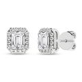 Halo Stud Earrings (Emerald)