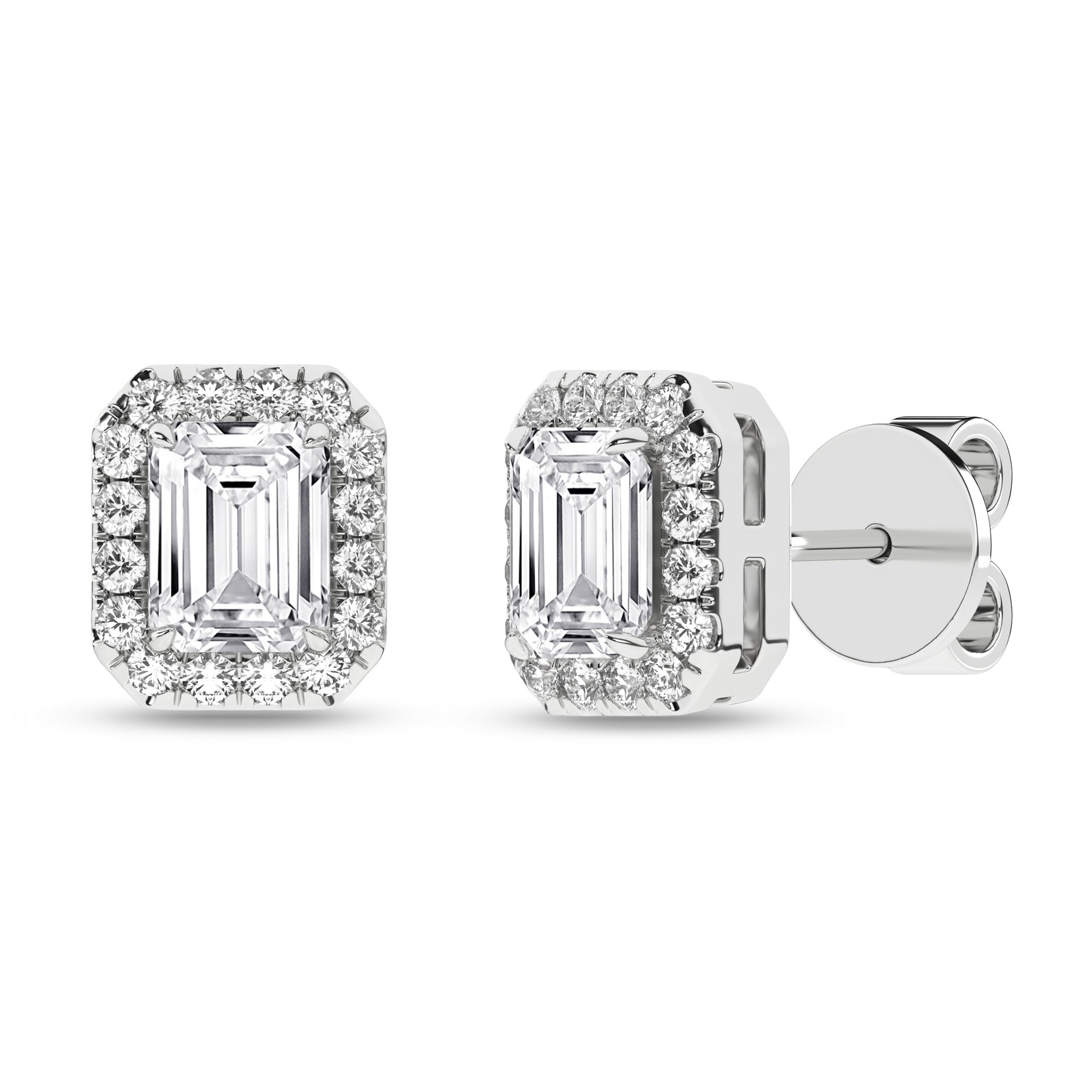 Halo Stud Earrings (Emerald)