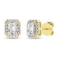 Halo Stud Earrings (Emerald)