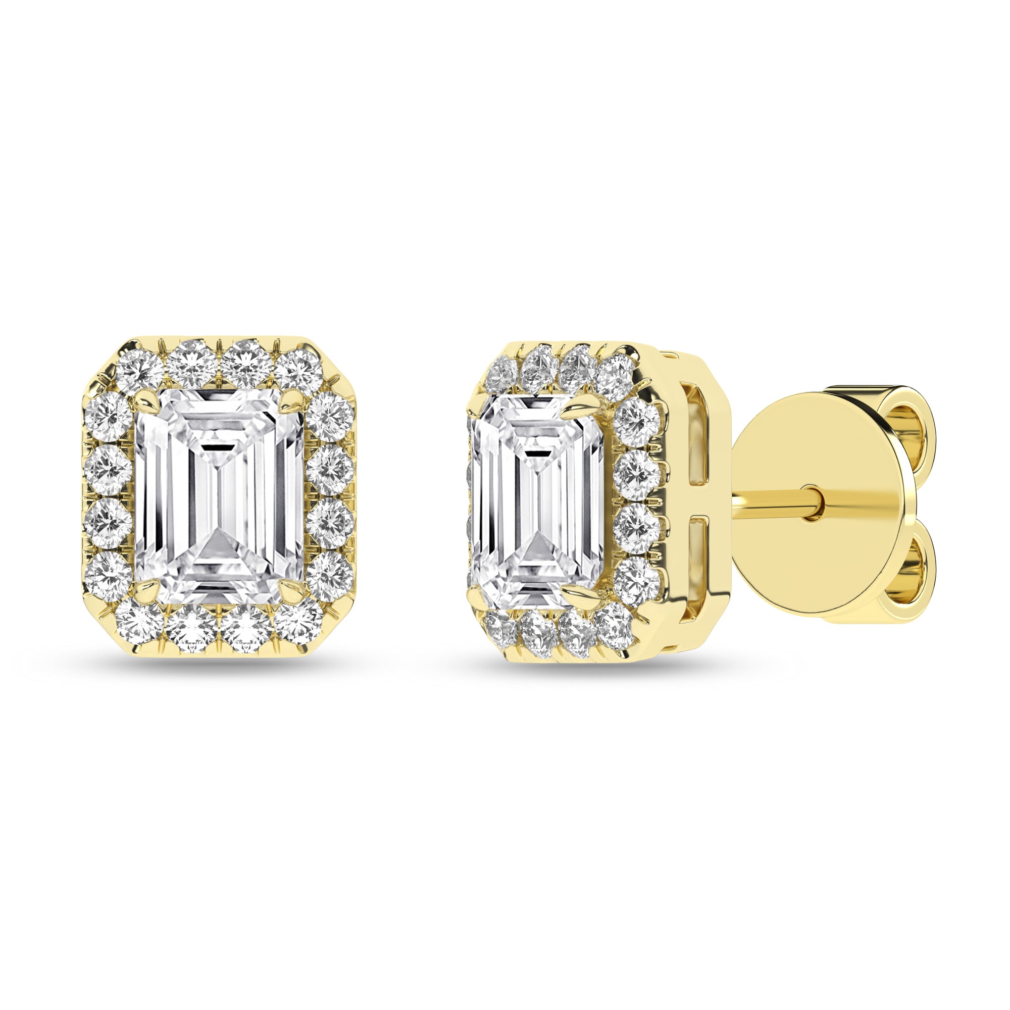 Halo Stud Earrings (Emerald)