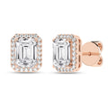 Halo Stud Earrings (Emerald)
