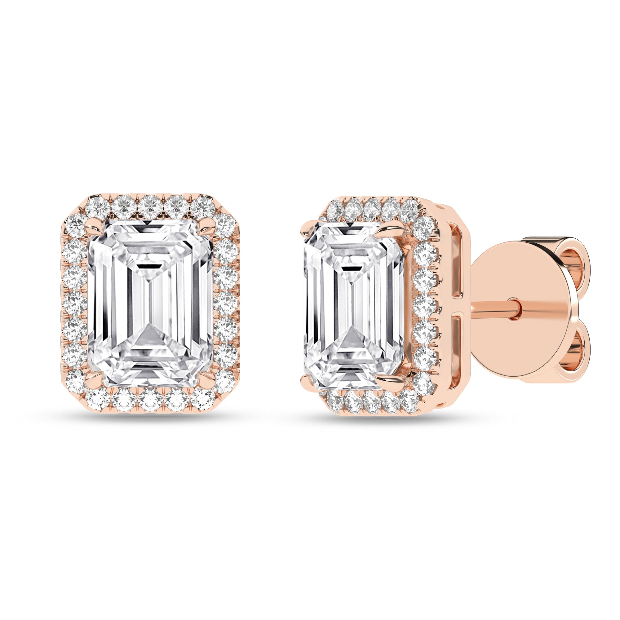 Halo Stud Earrings (Emerald)
