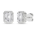 Halo Stud Earrings (Emerald)