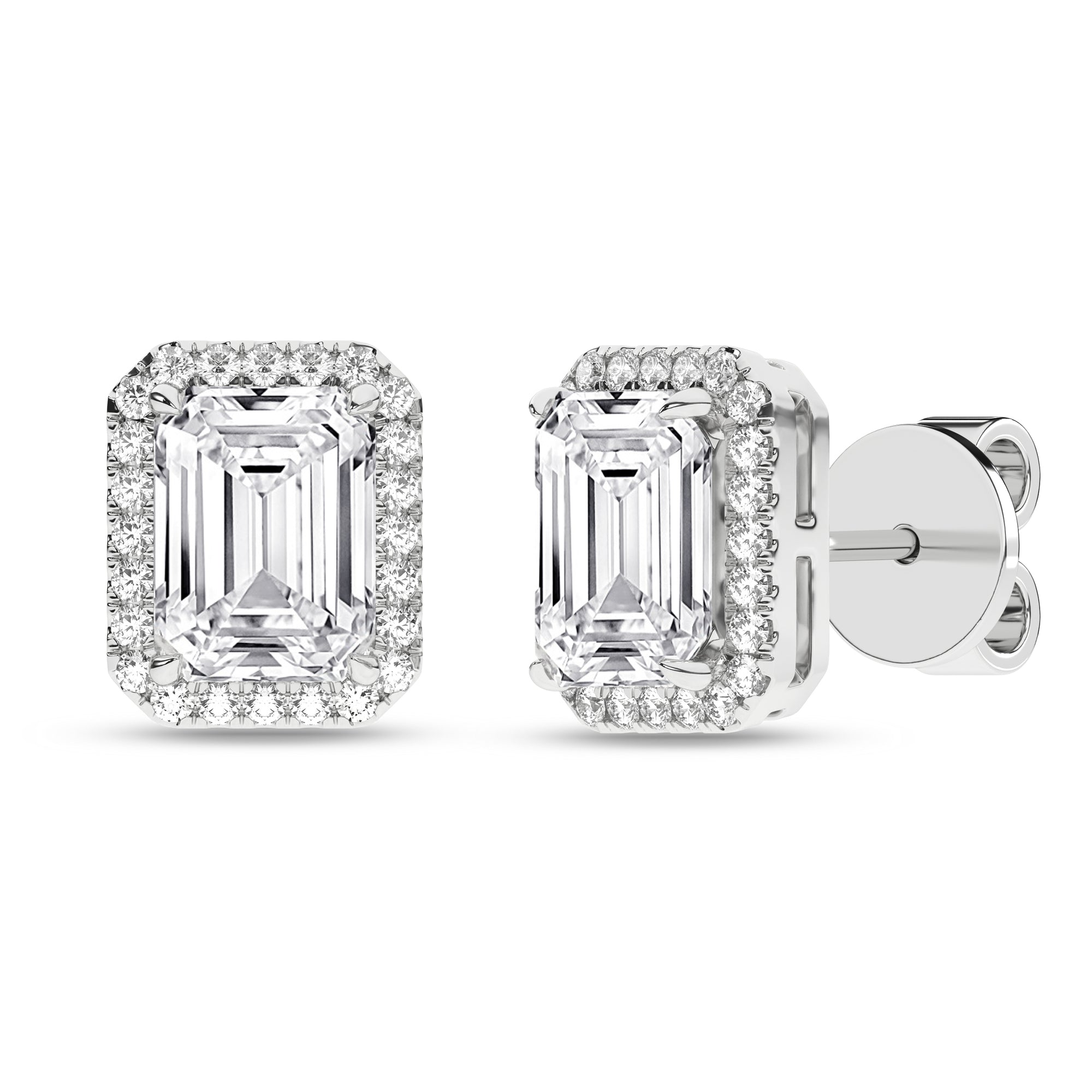 Halo Stud Earrings (Emerald)
