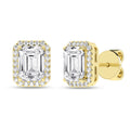 Halo Stud Earrings (Emerald)