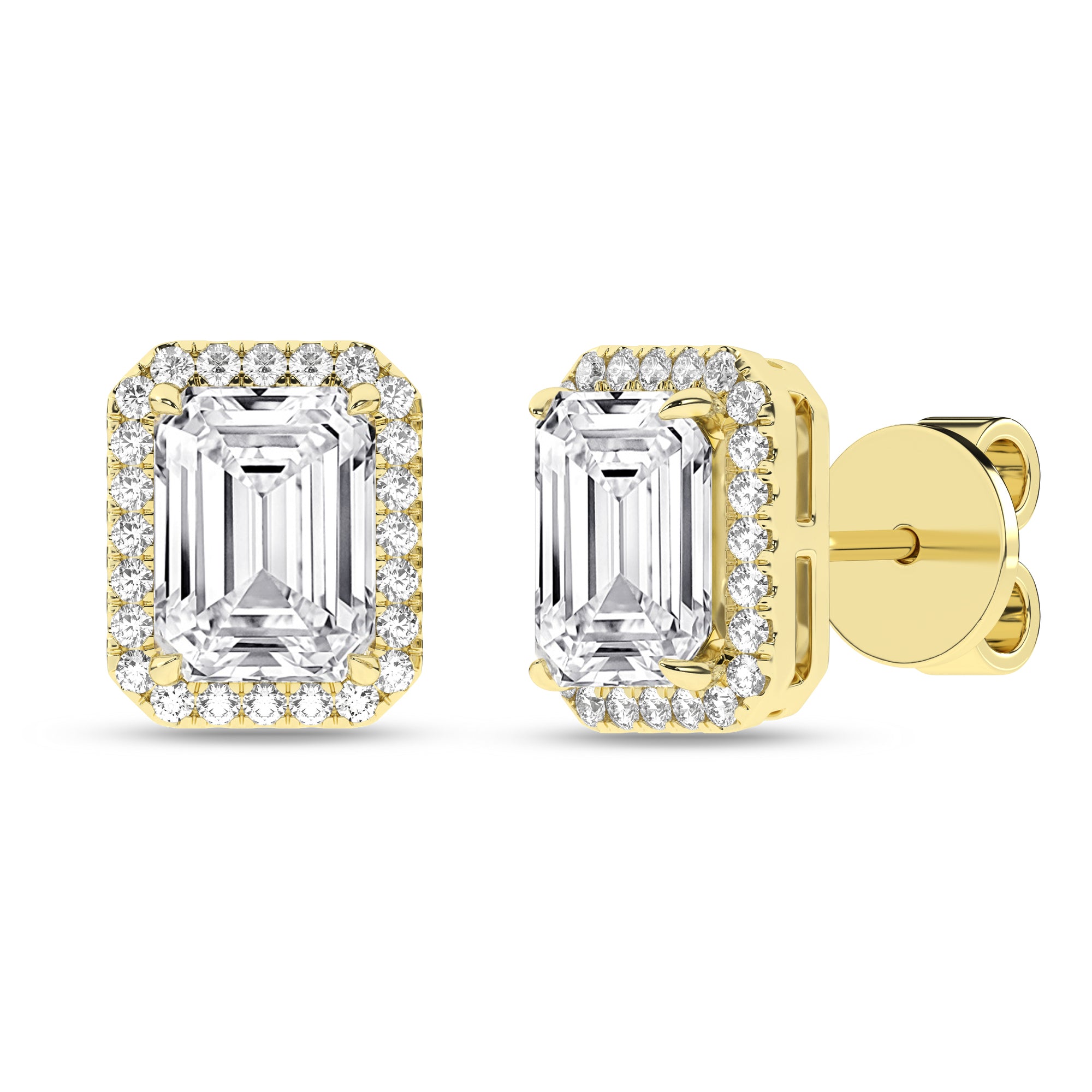 Halo Stud Earrings (Emerald)