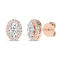 Halo Stud Earrings (Oval)