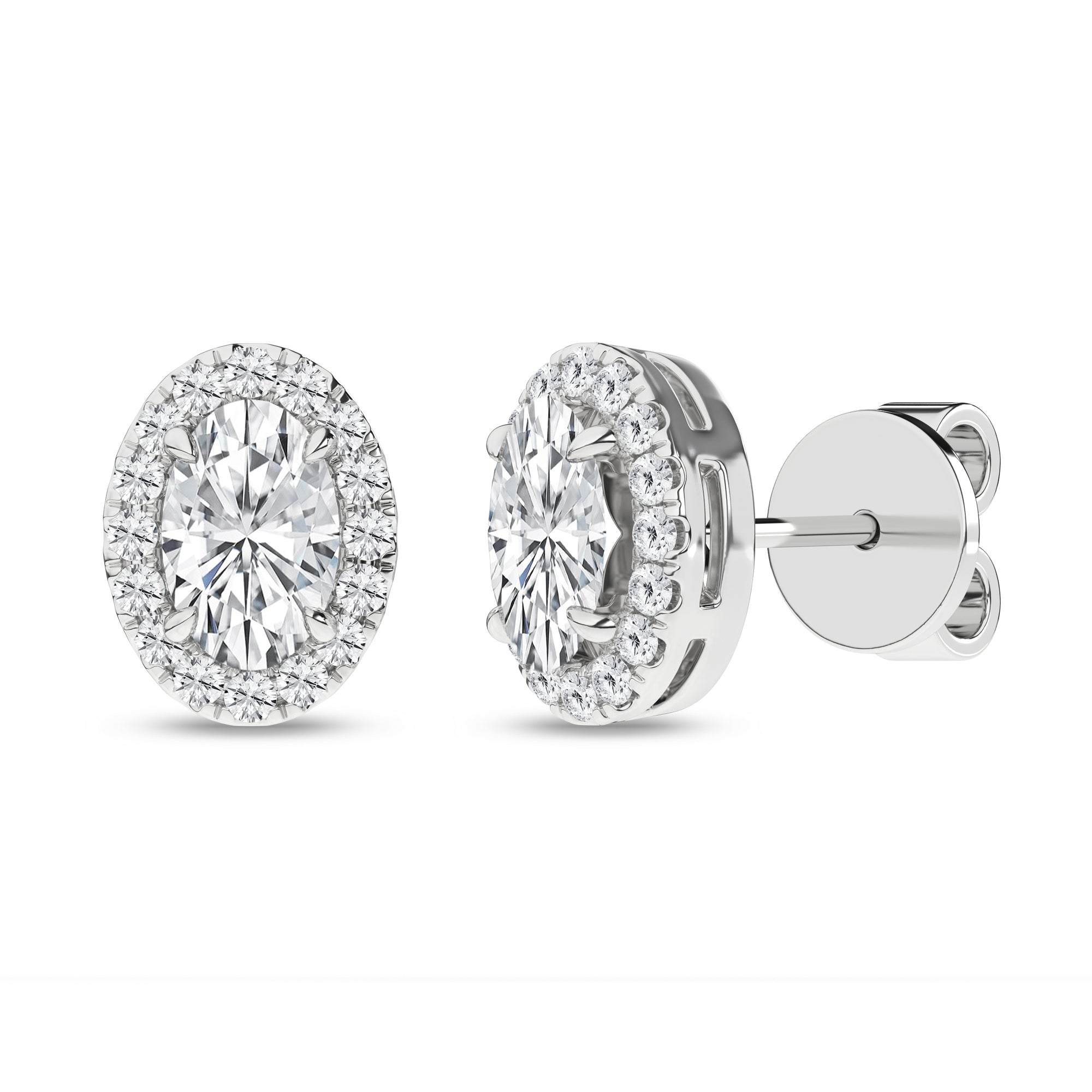 Halo Stud Earrings (Oval)