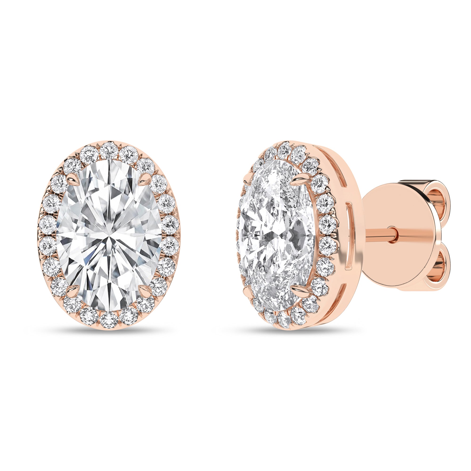 Halo Stud Earrings (Oval)