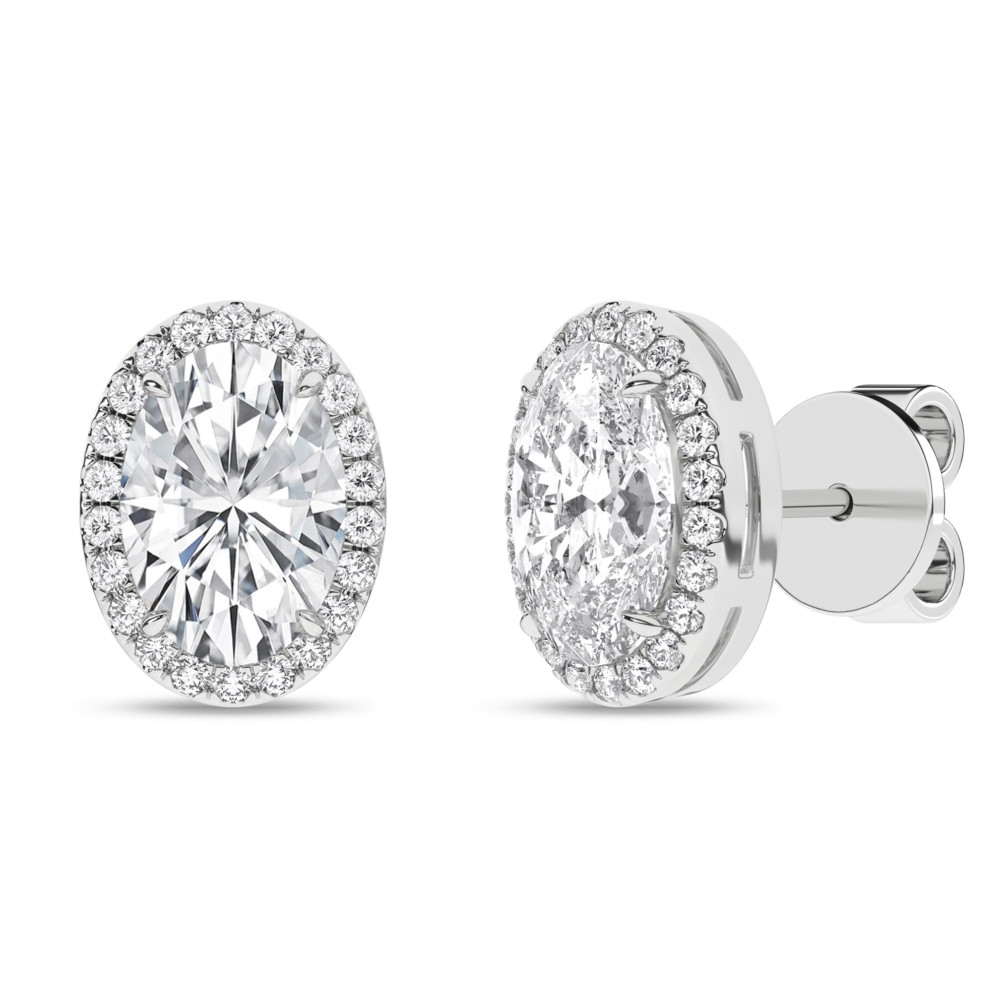 Halo Stud Earrings (Oval)
