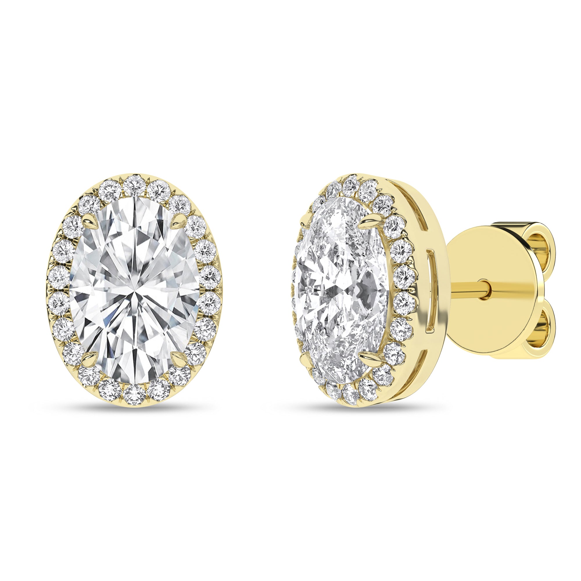 Halo Stud Earrings (Oval)