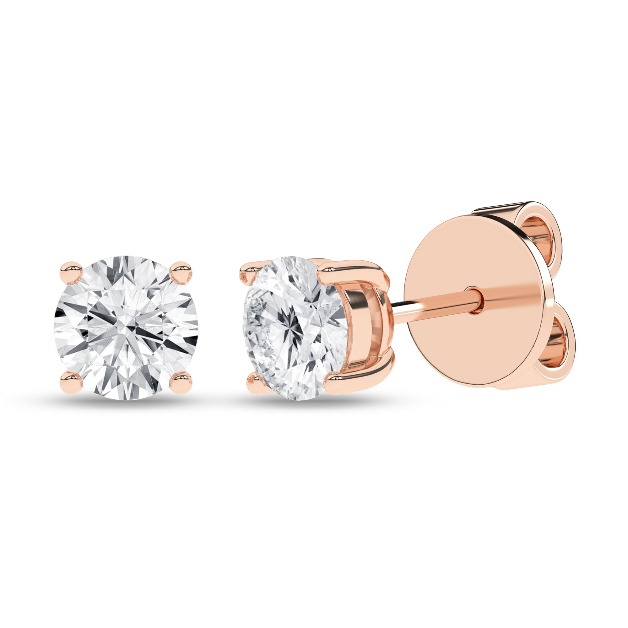 Solitaire Stud Earrings (Round)
