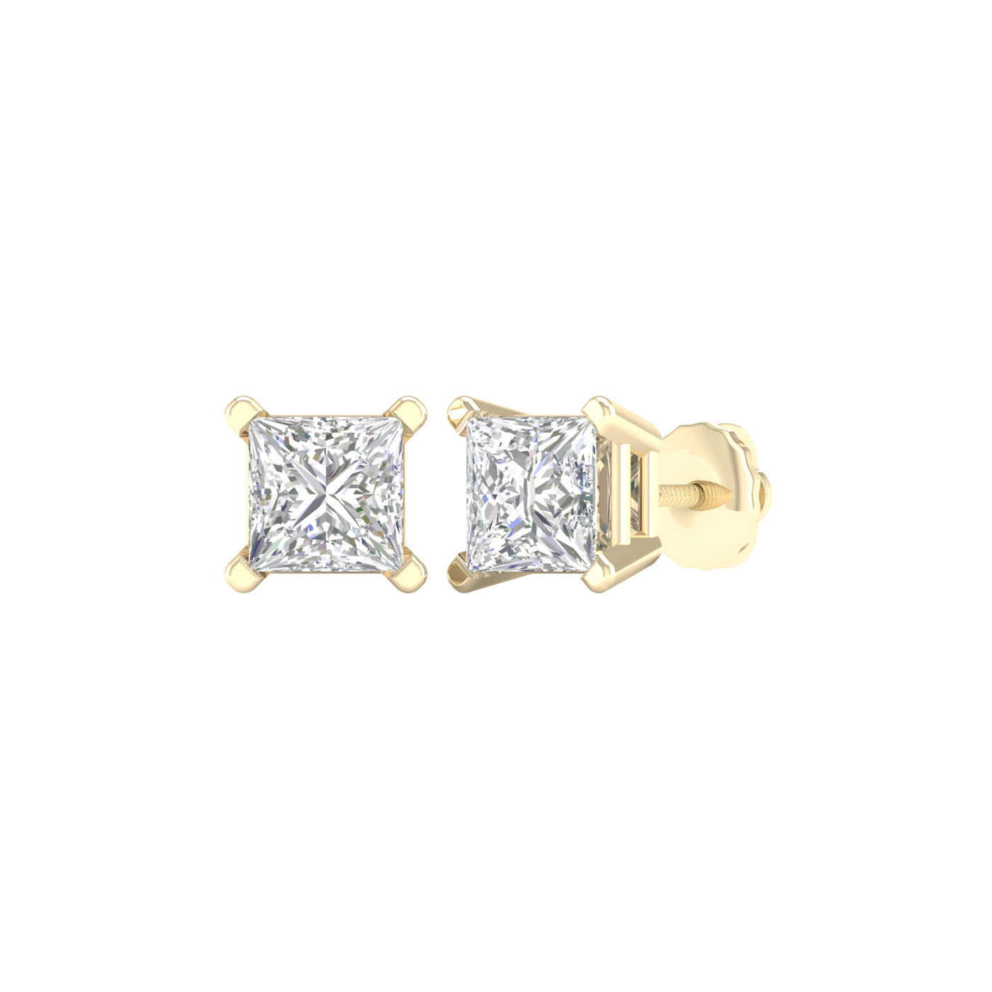 Solitaire Stud Earrings (Princess)
