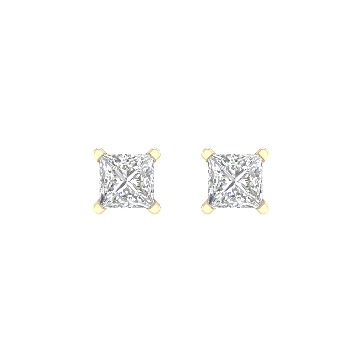 Solitaire Stud Earrings (Princess)