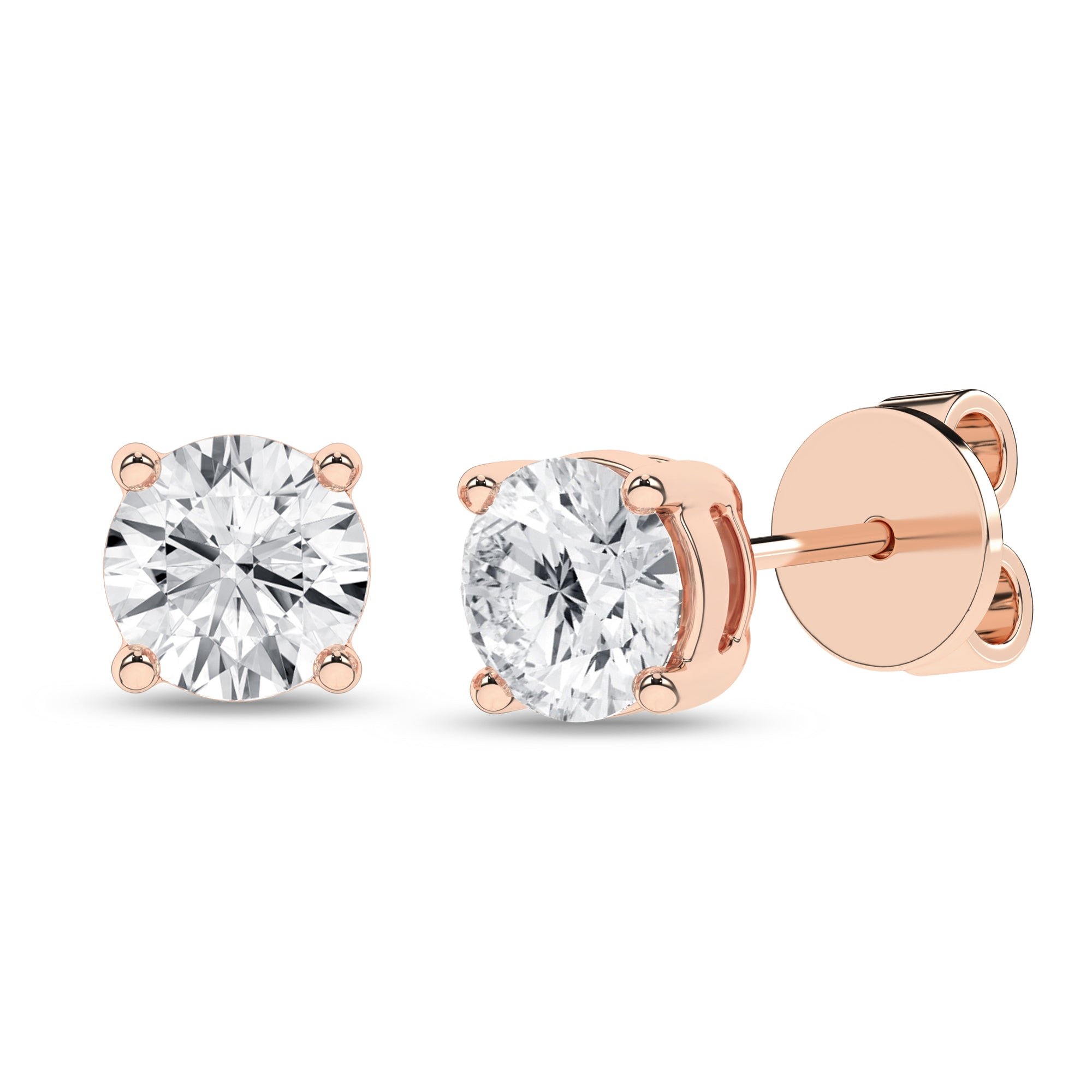 Solitaire Stud Earrings (Round)
