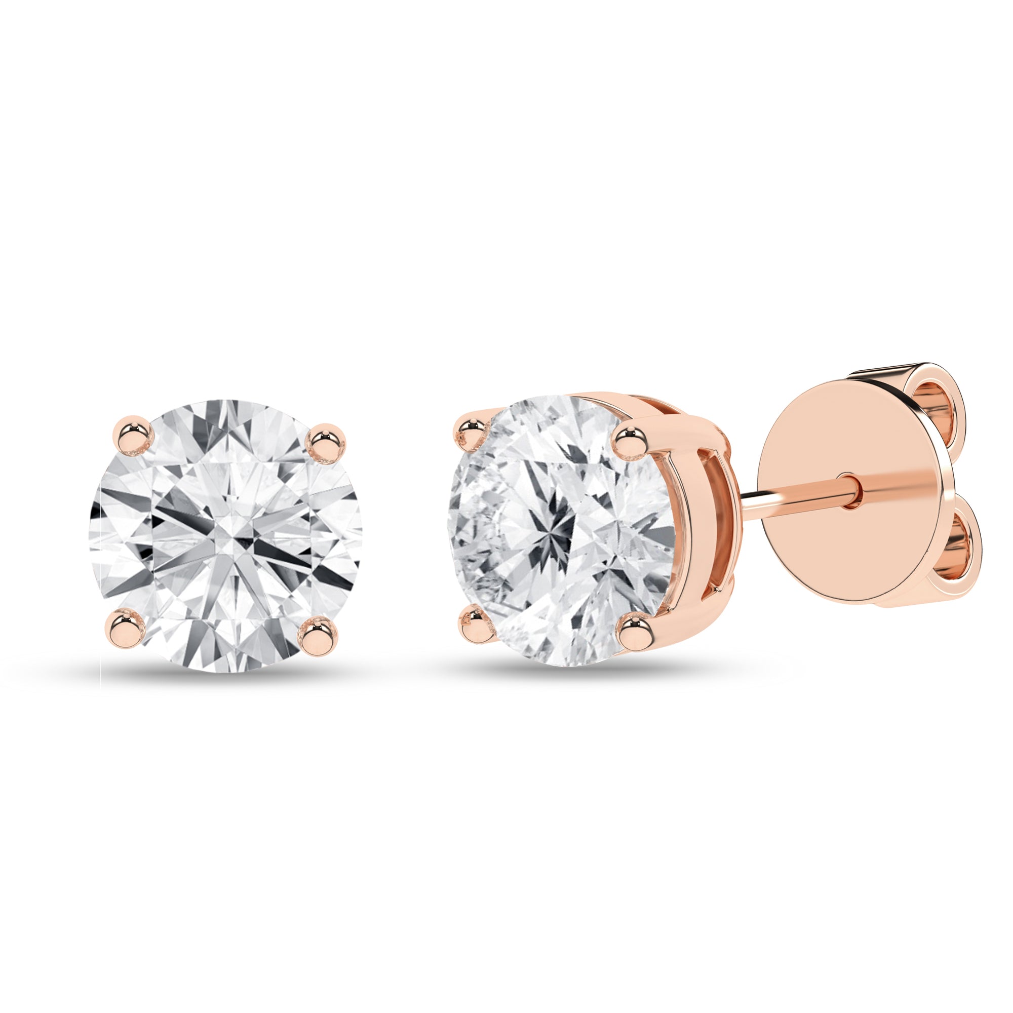Solitaire Stud Earrings (Round)