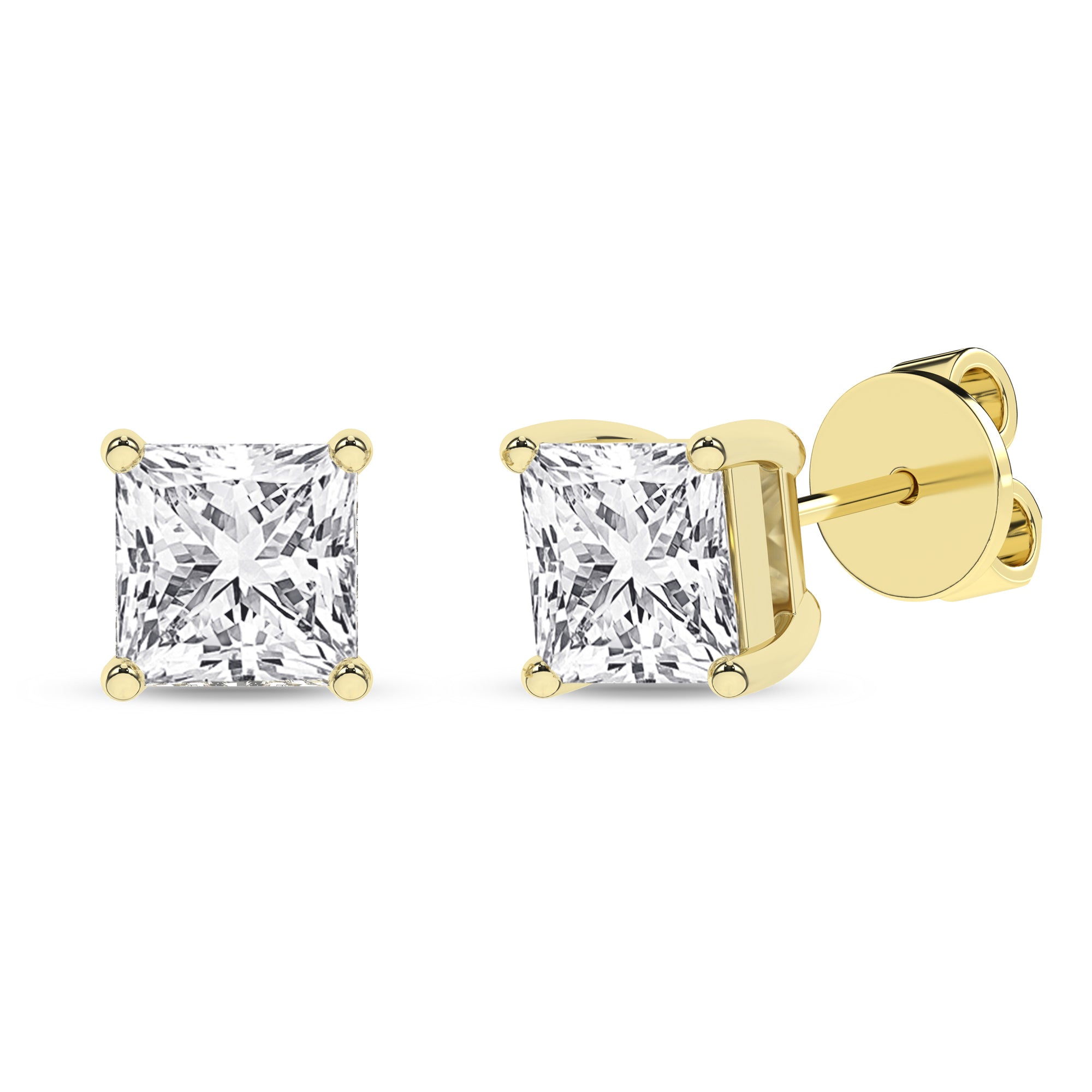 Solitaire Stud Earrings (Princess)