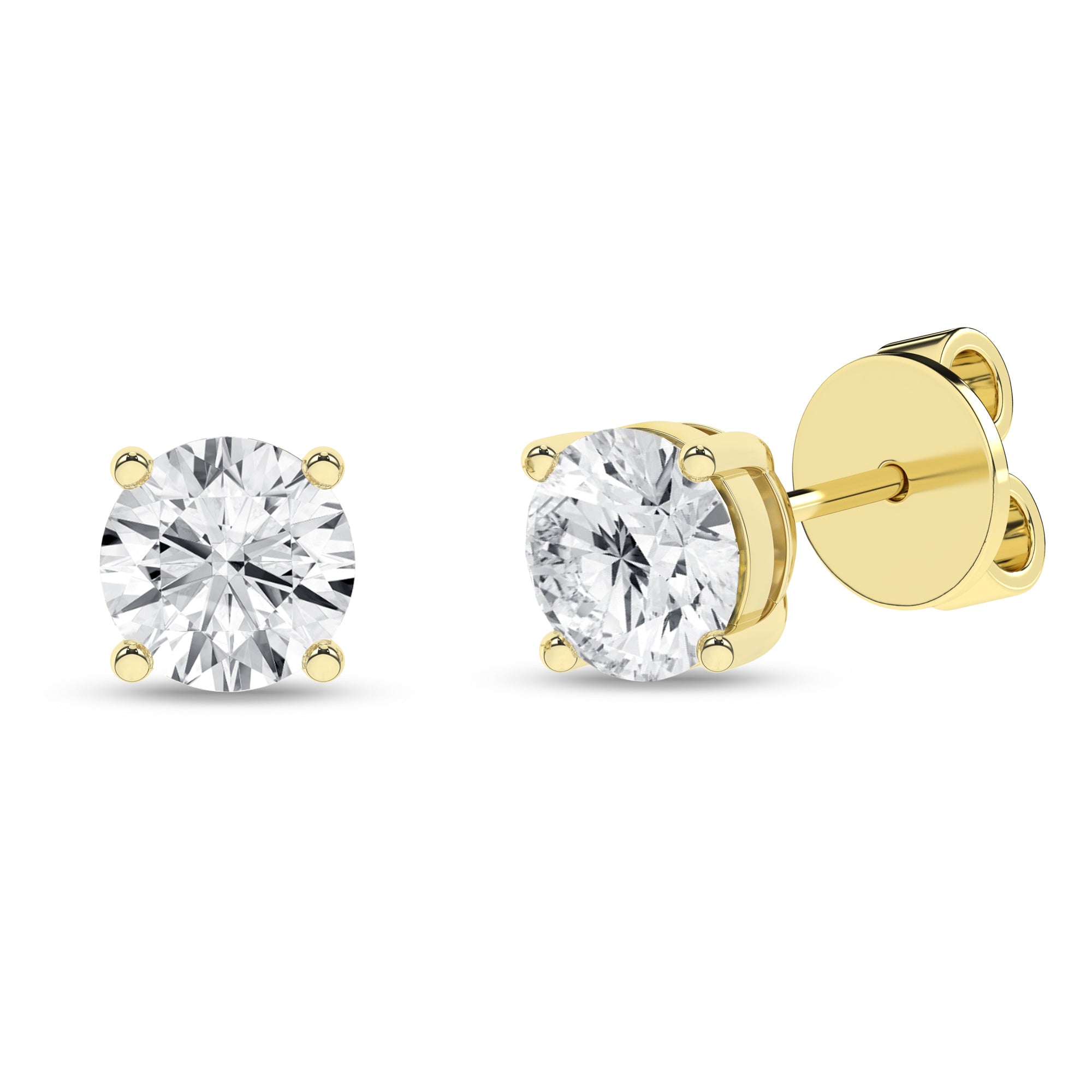 Solitaire Stud Earrings (Round)