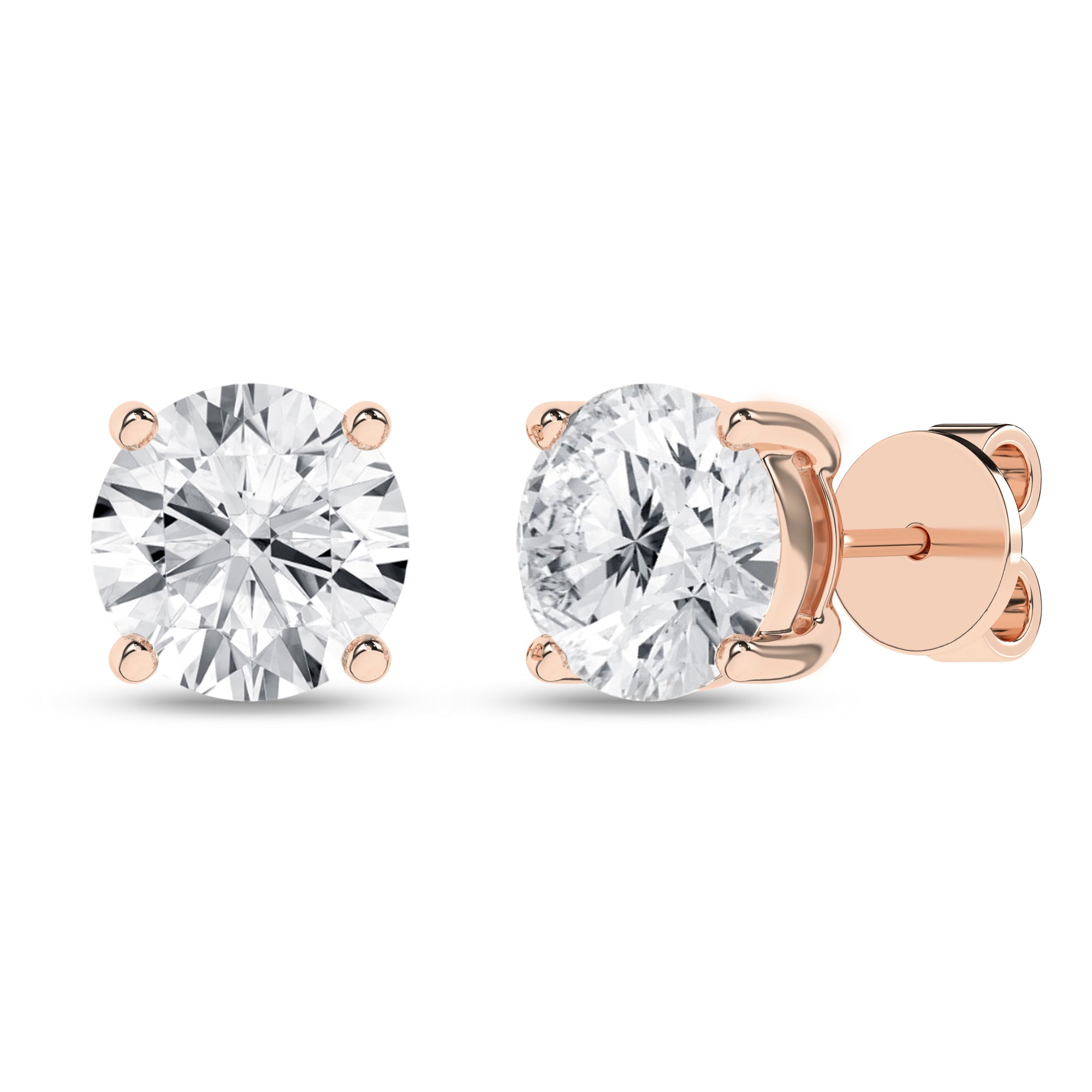 Solitaire Stud Earrings (Round)