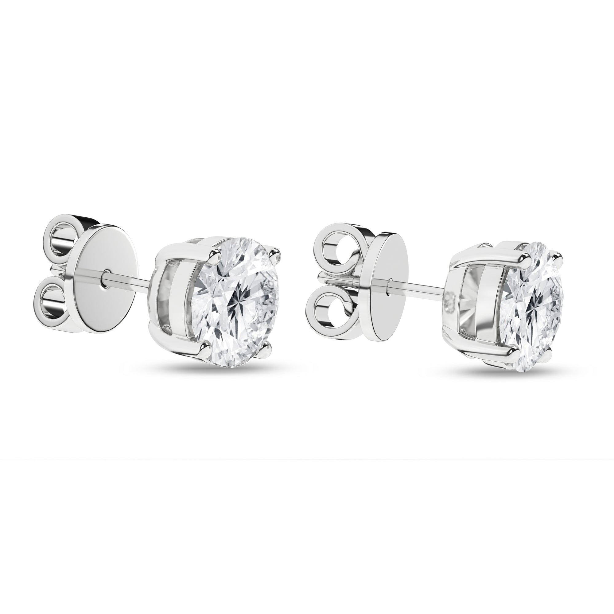 Solitaire Stud Earrings (Round)