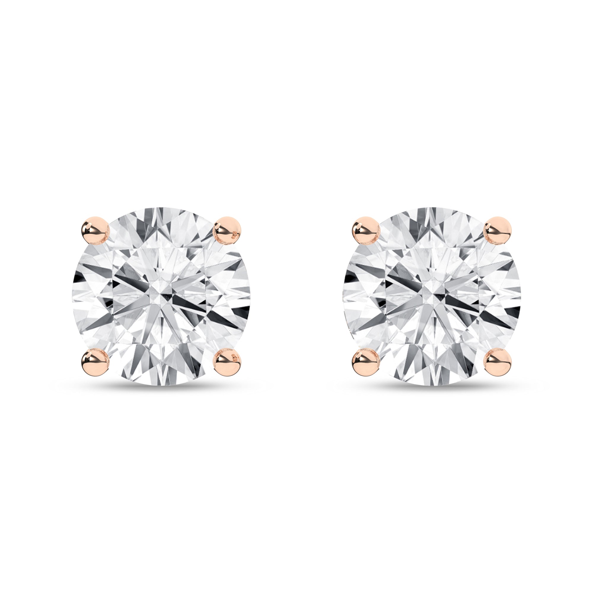 Solitaire Stud Earrings (Round)