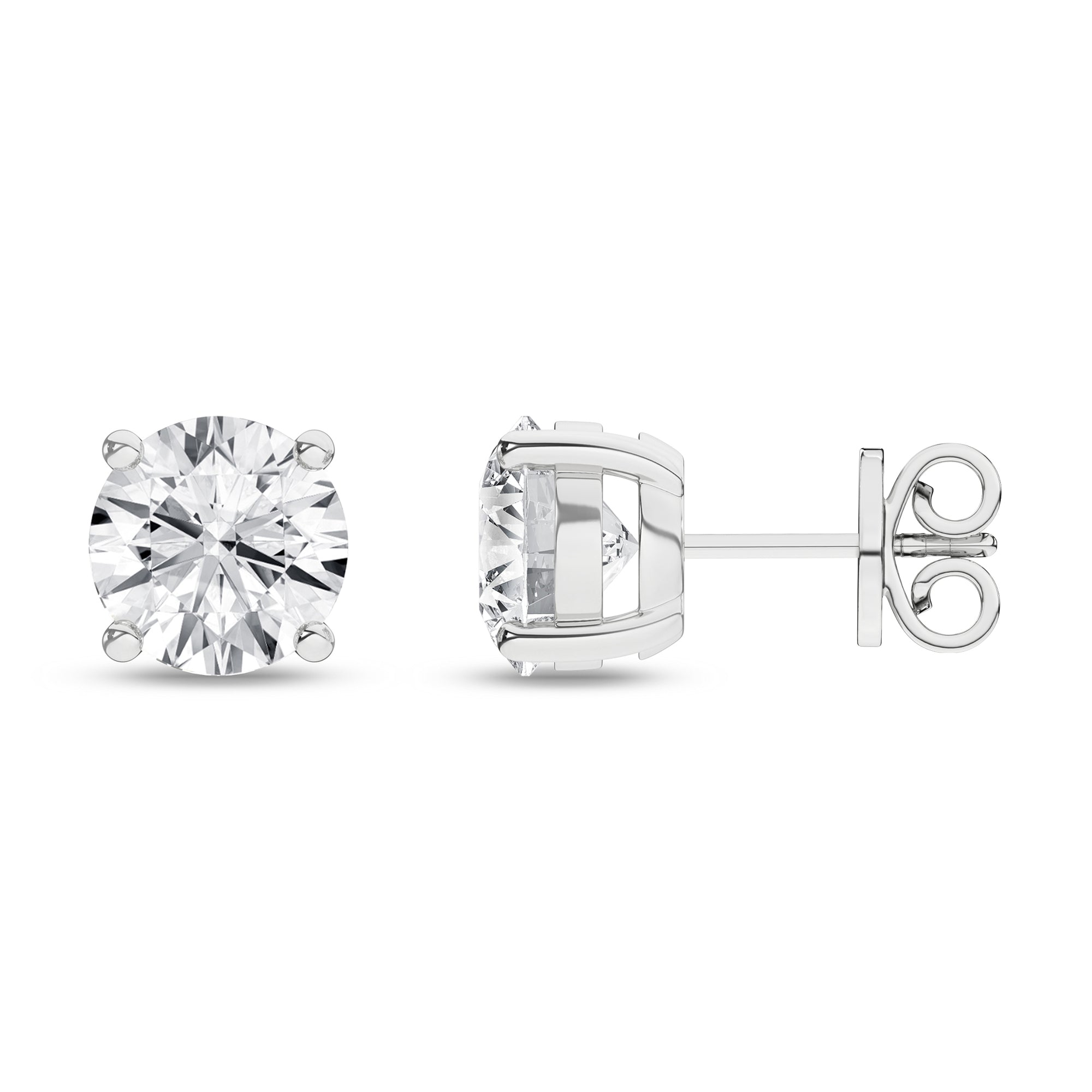 Solitaire Stud Earrings (Round)