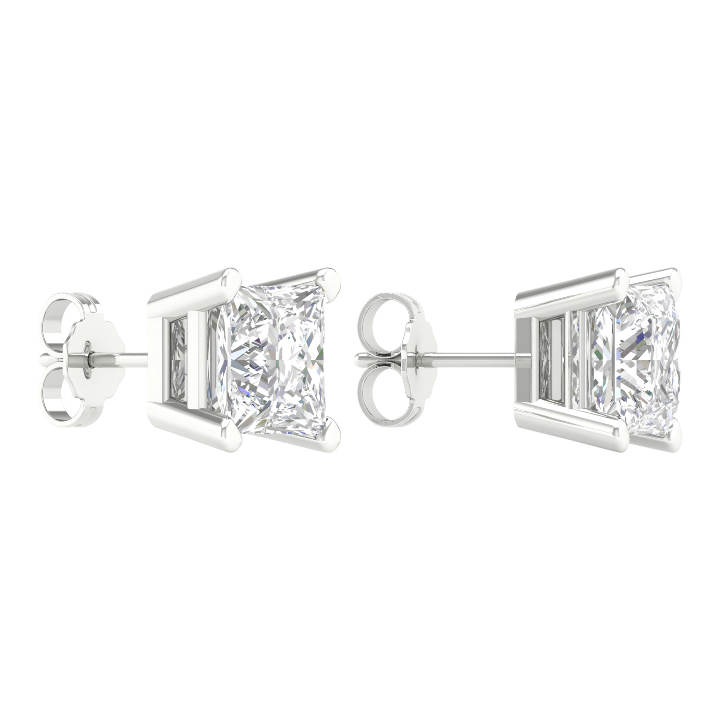 Solitaire Stud Earrings (Princess)