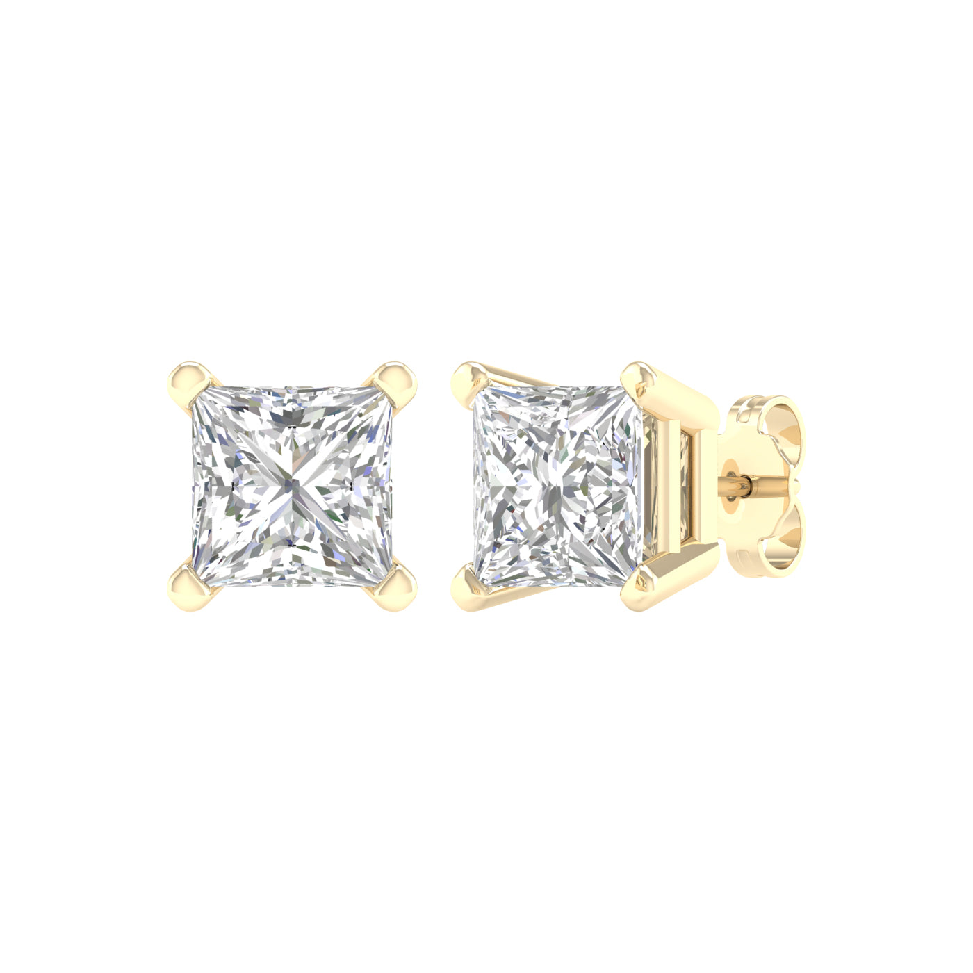 Solitaire Stud Earrings (Princess)