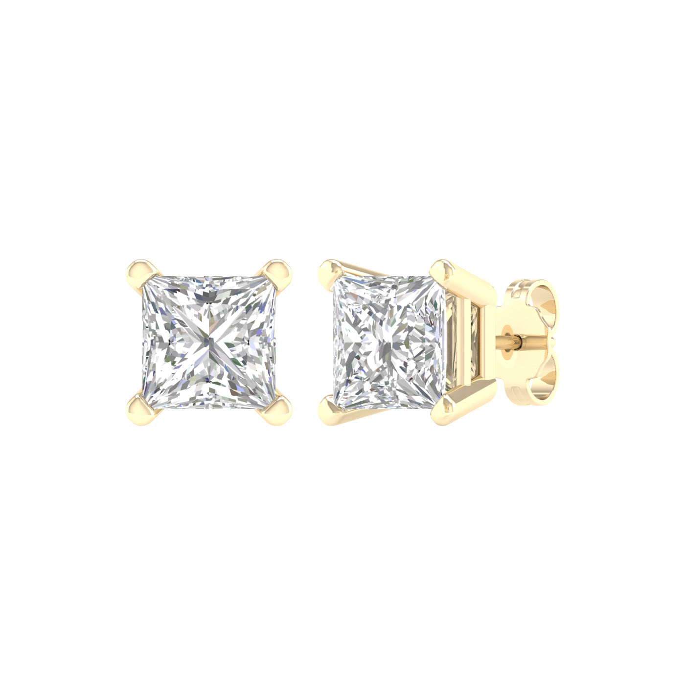 Solitaire Stud Earrings (Princess)