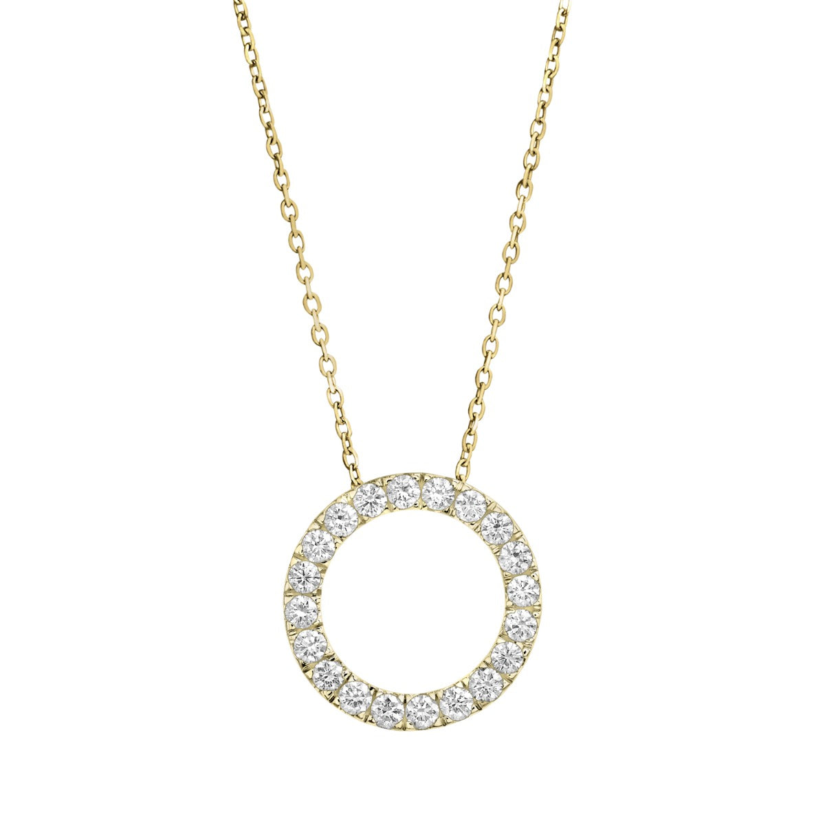 Eternal Spark Lab Grown 1/2 ctw Diamond Circle Necklace in Yellow gold *IGI Certified*