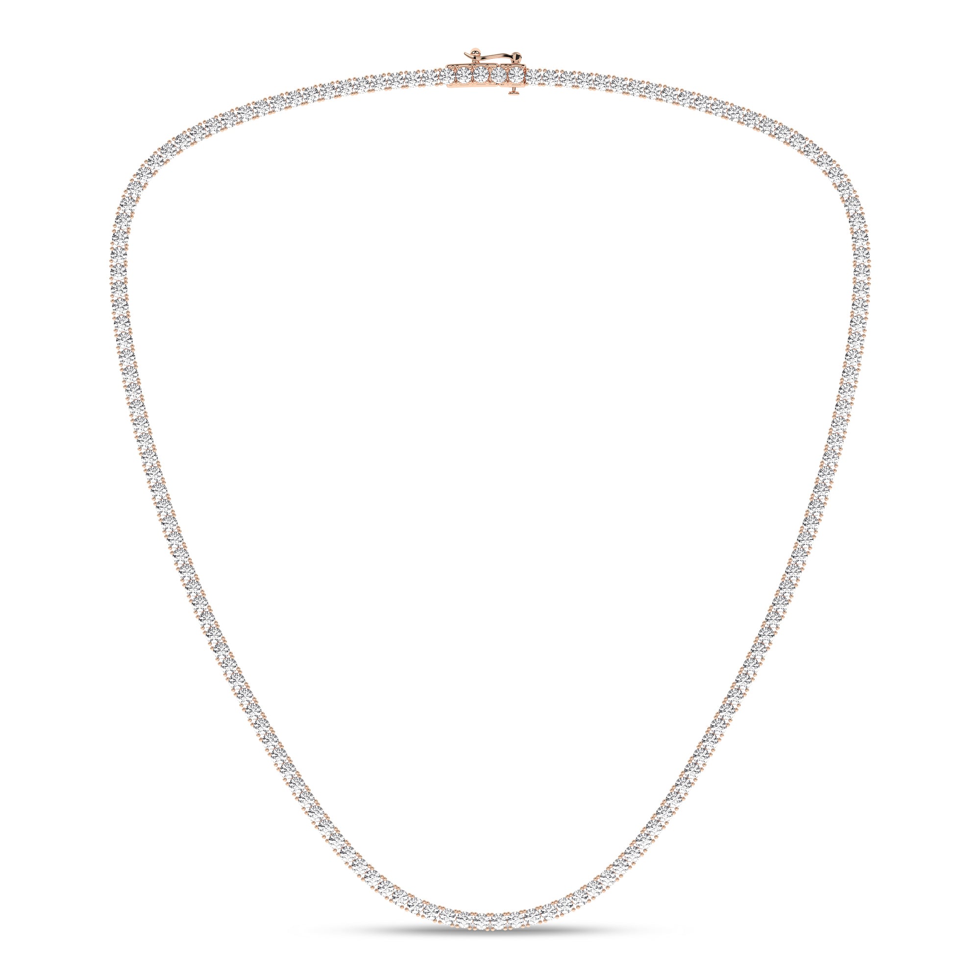 4-Prong Straight-Line Tennis Necklace (Round)