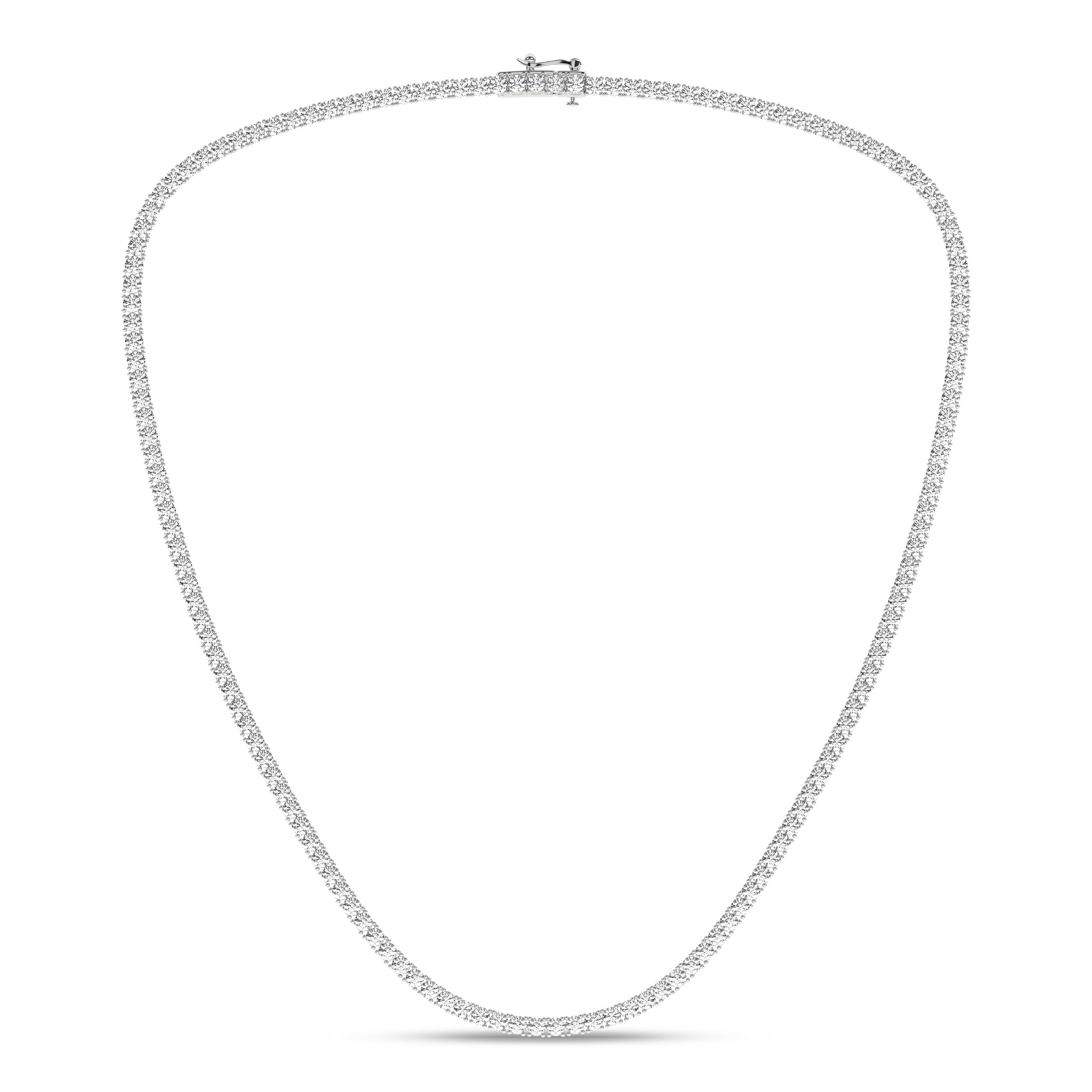 4-Prong Straight-Line Tennis Necklace (Round)