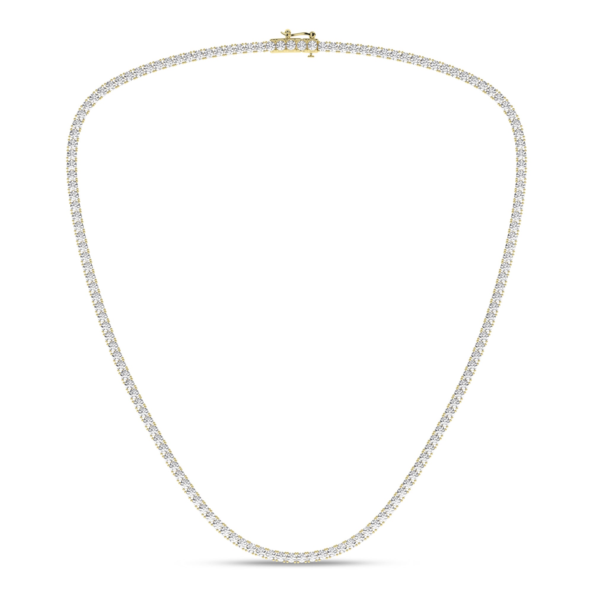 4-Prong Straight-Line Tennis Necklace (Round)