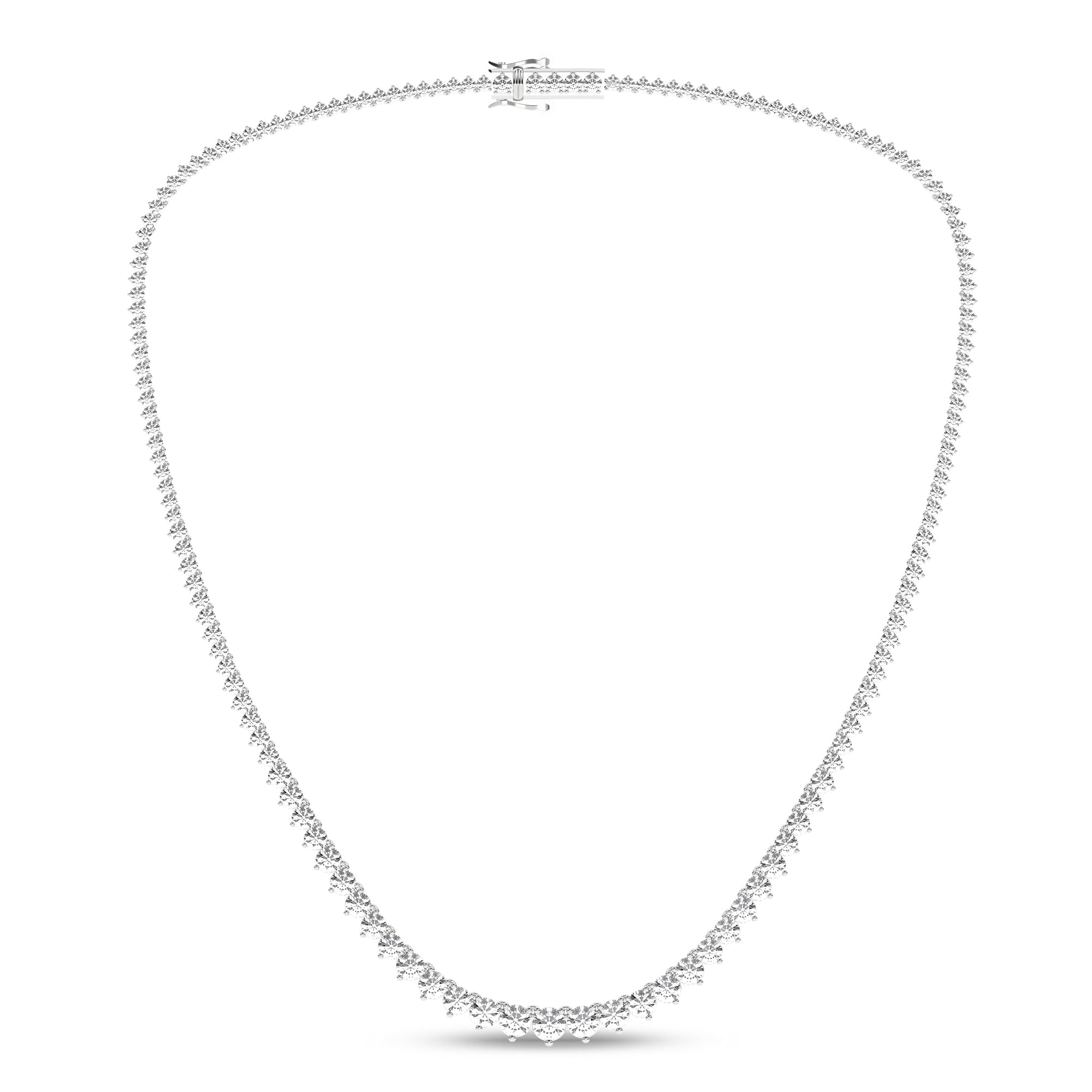 3-Prong Graduated Riviera Necklace (Round)