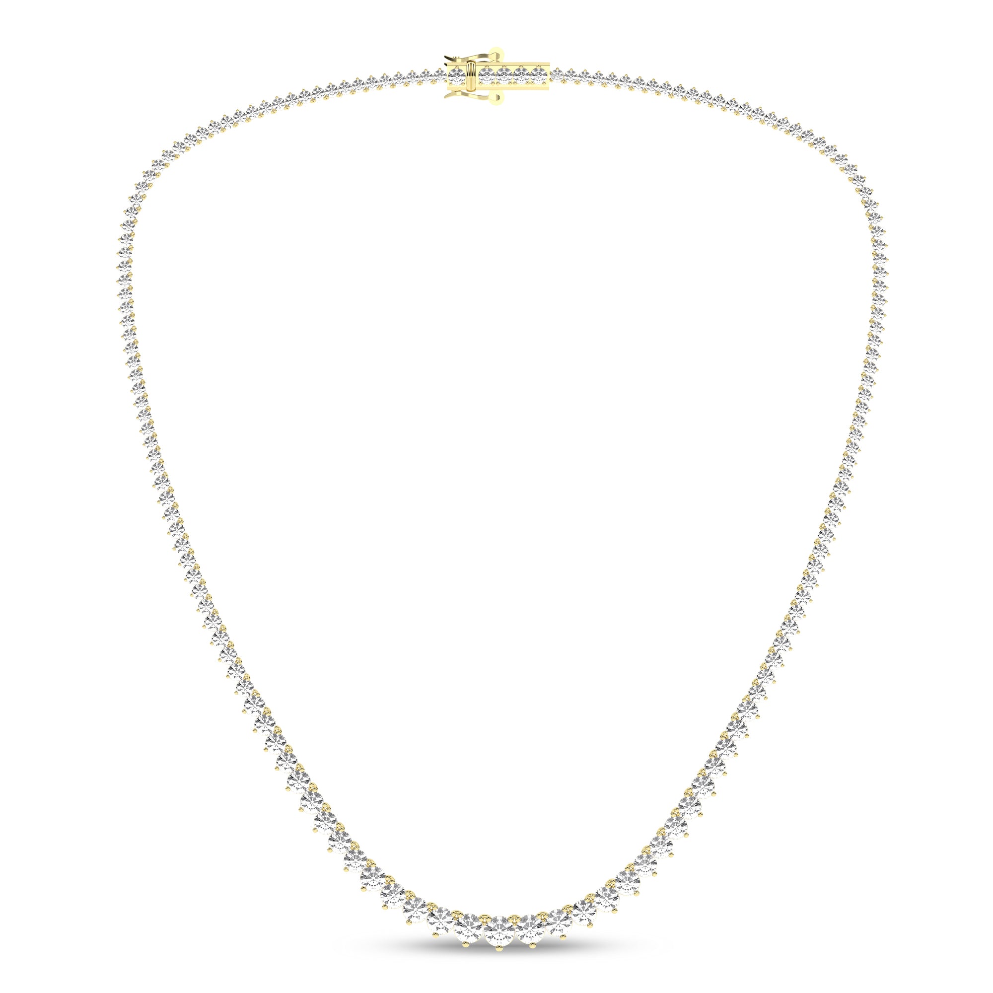 3-Prong Graduated Riviera Necklace (Round)