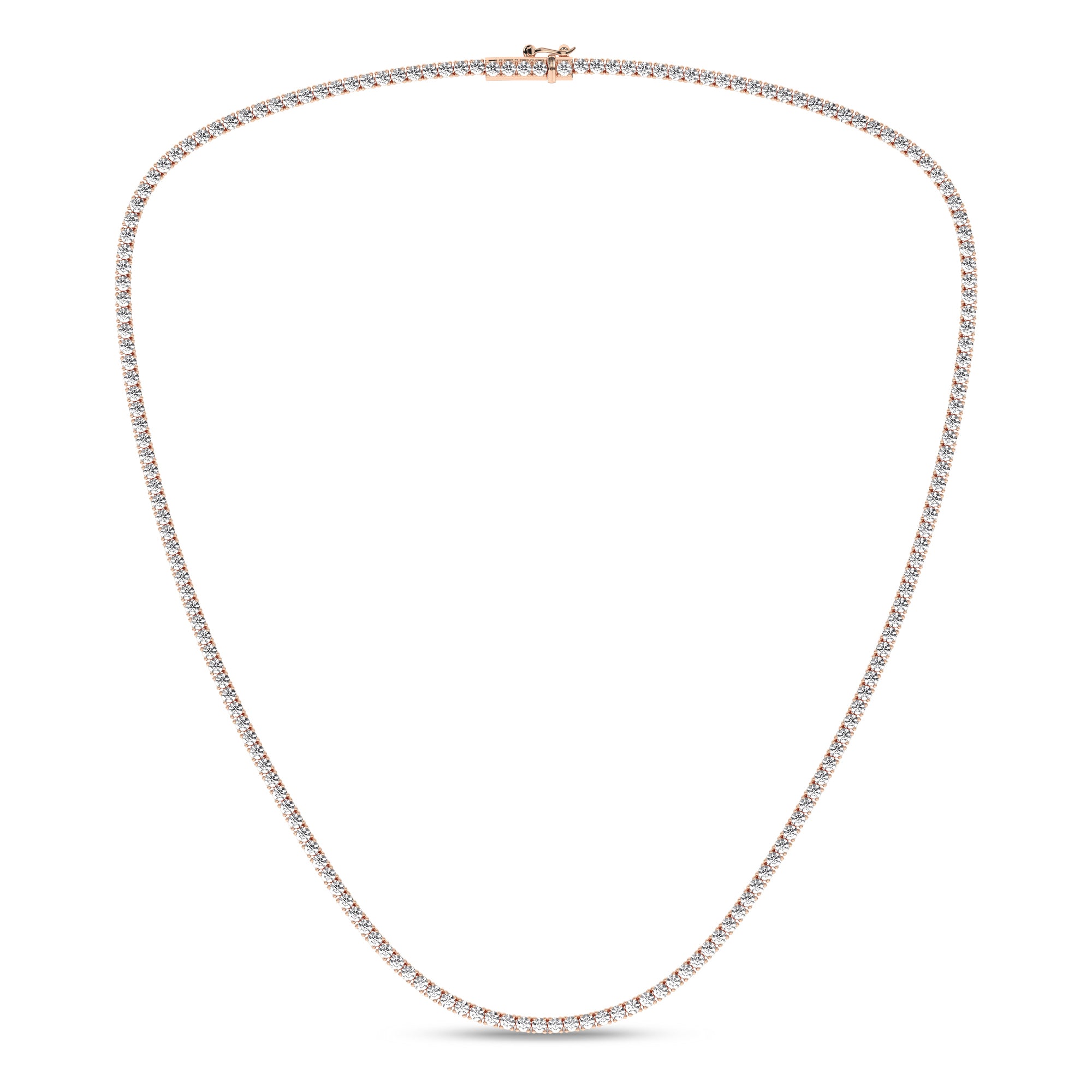 4-Prong Straight-Line Tennis Necklace (Round)