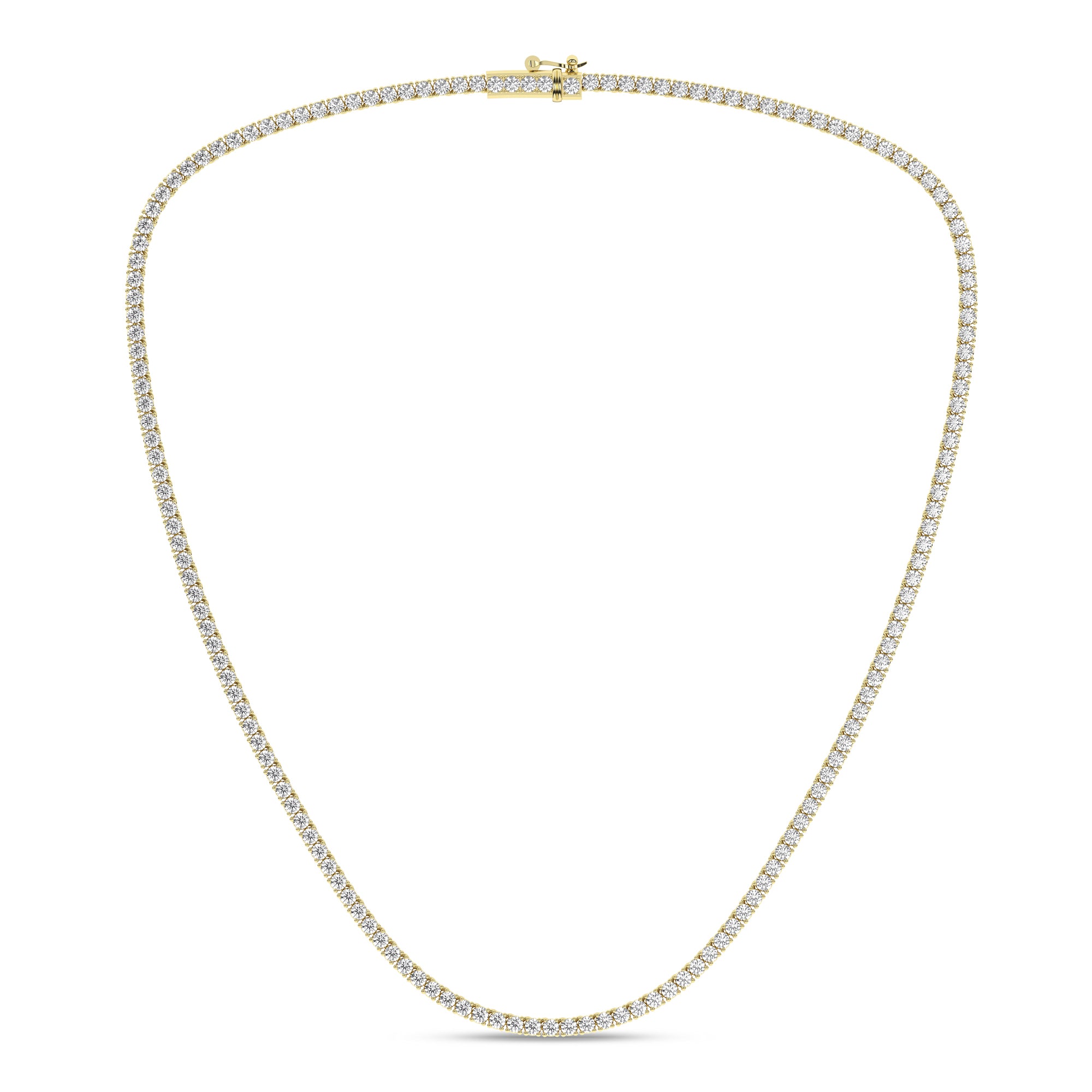 4-Prong Straight-Line Tennis Necklace (Round)