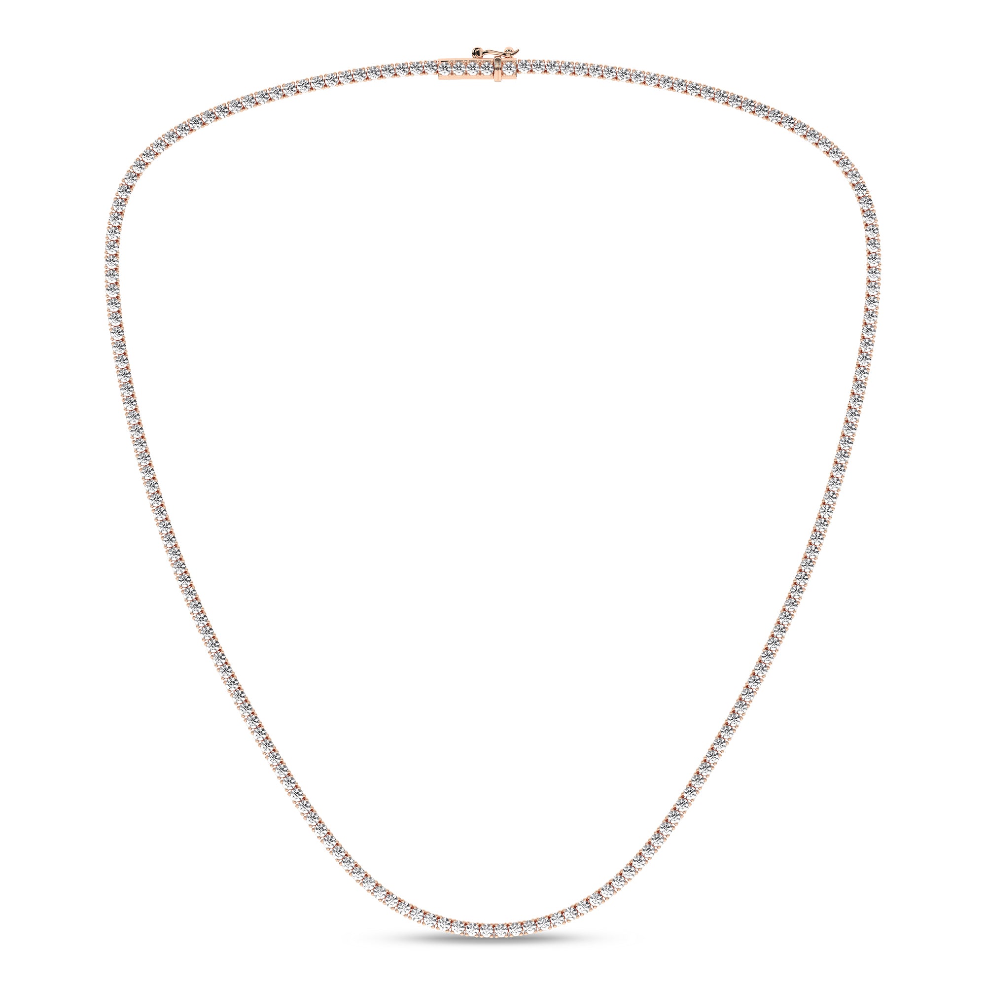 4-Prong Straight-Line Tennis Necklace (Round)