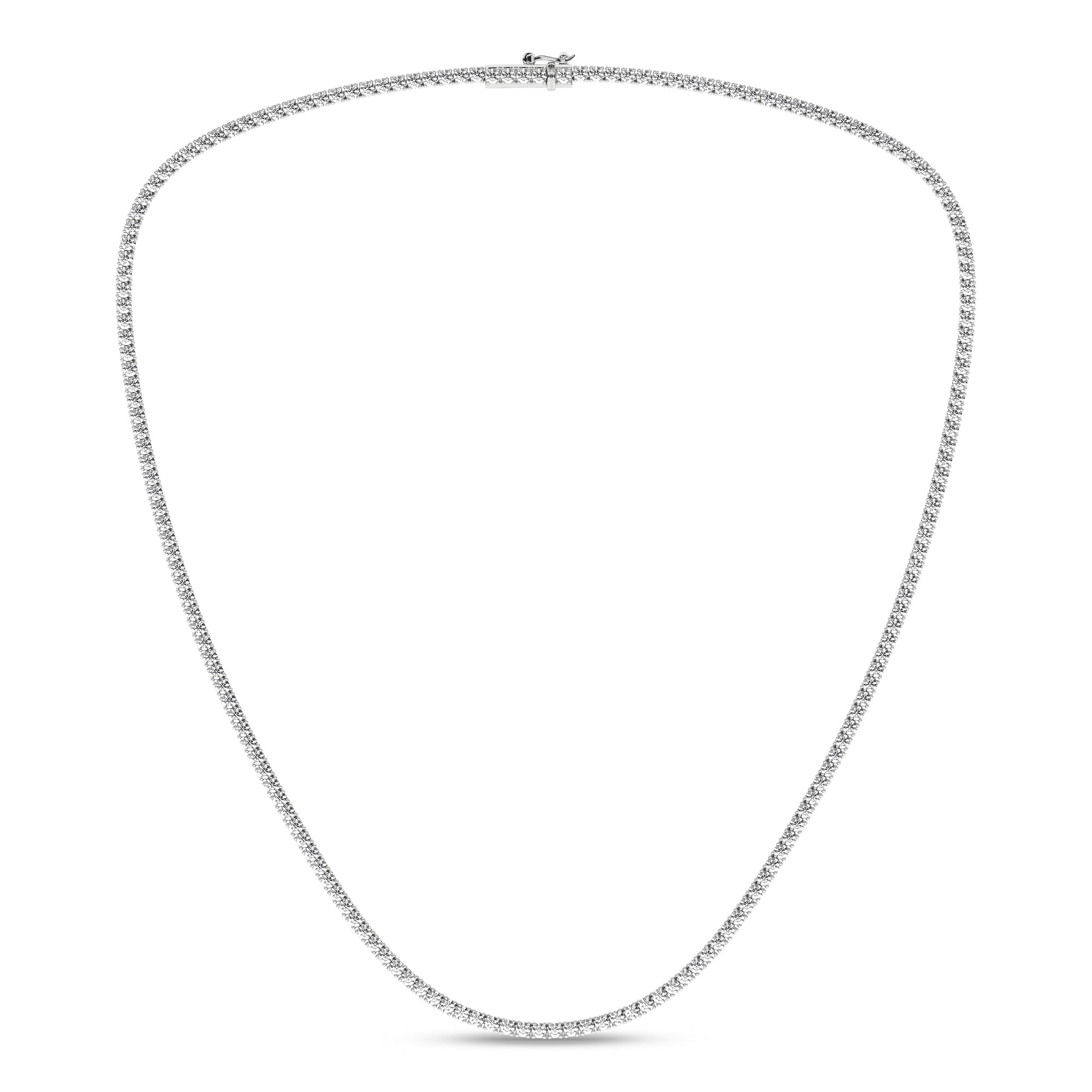 4-Prong Straight-Line Tennis Necklace (Round)