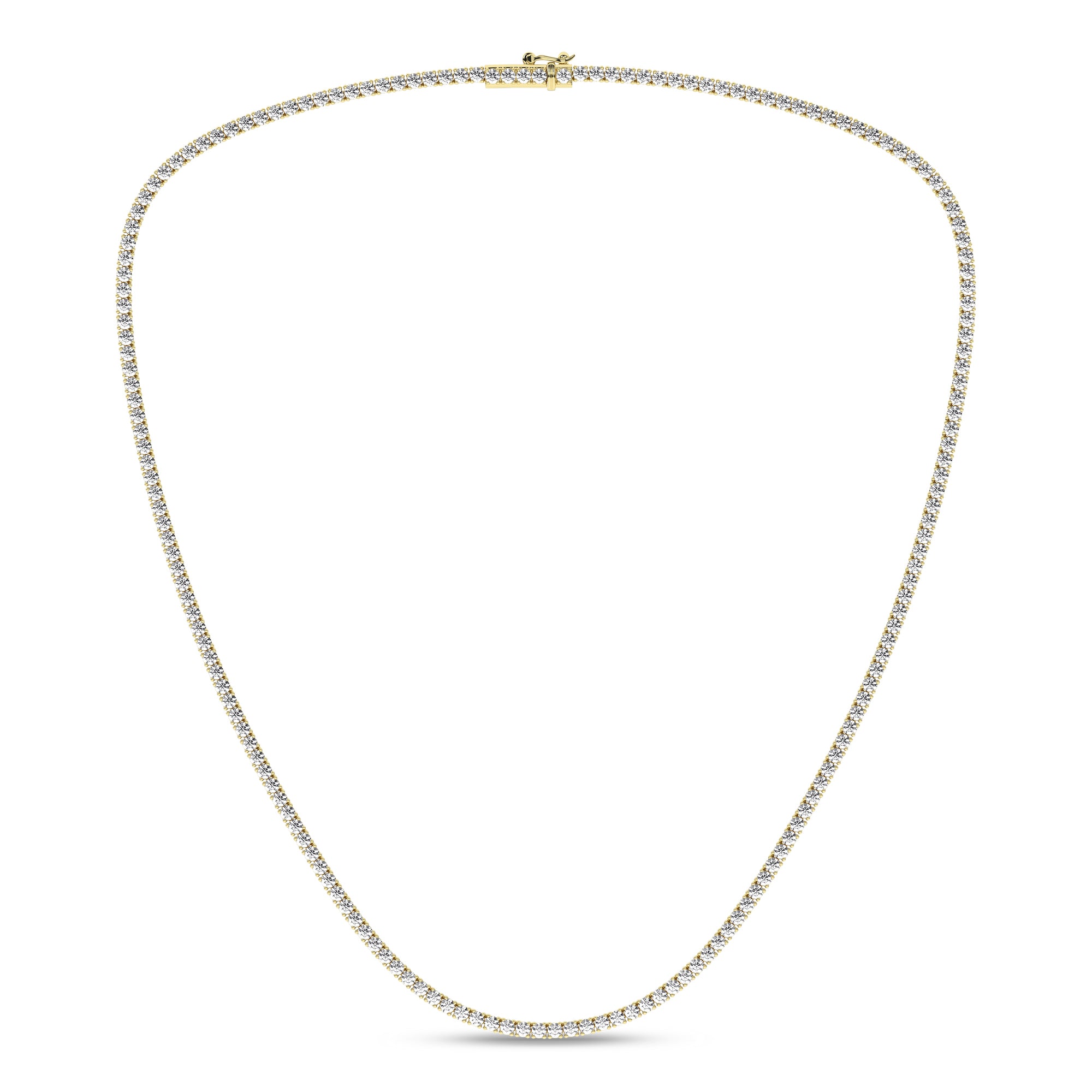4-Prong Straight-Line Tennis Necklace (Round)