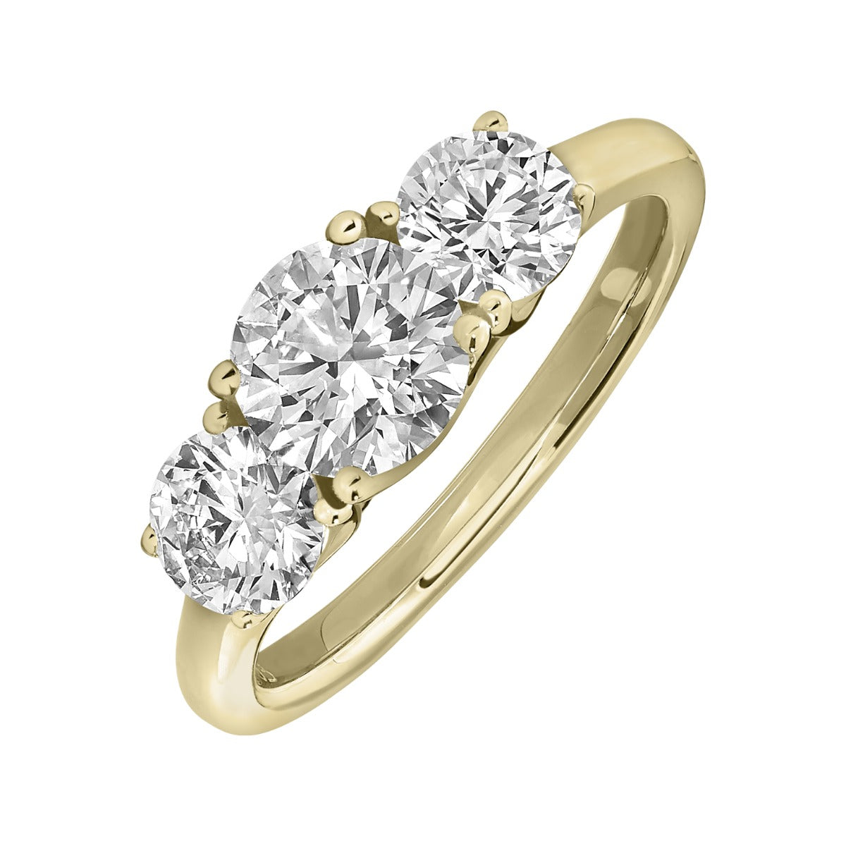 Timeless Trio Yellow Gold 2 CTW Diamond Ring *IGI Certified*
