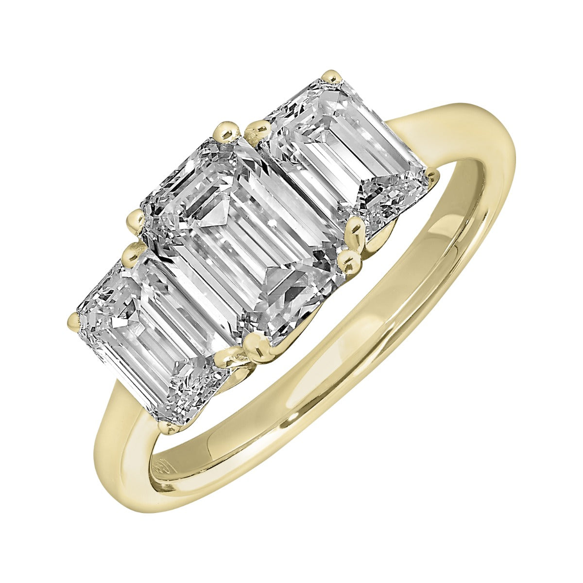 The Radiance Trio Ring - Lab Grown 2ctw Yellow Gold *IGI Certified*