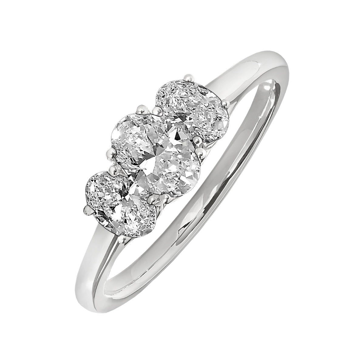 The Trio Elegance Ring - White Gold Lab Grown 1ctw
