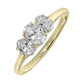 The Trio Elegance Ring - Yellow Gold Lab Grown 1ctw