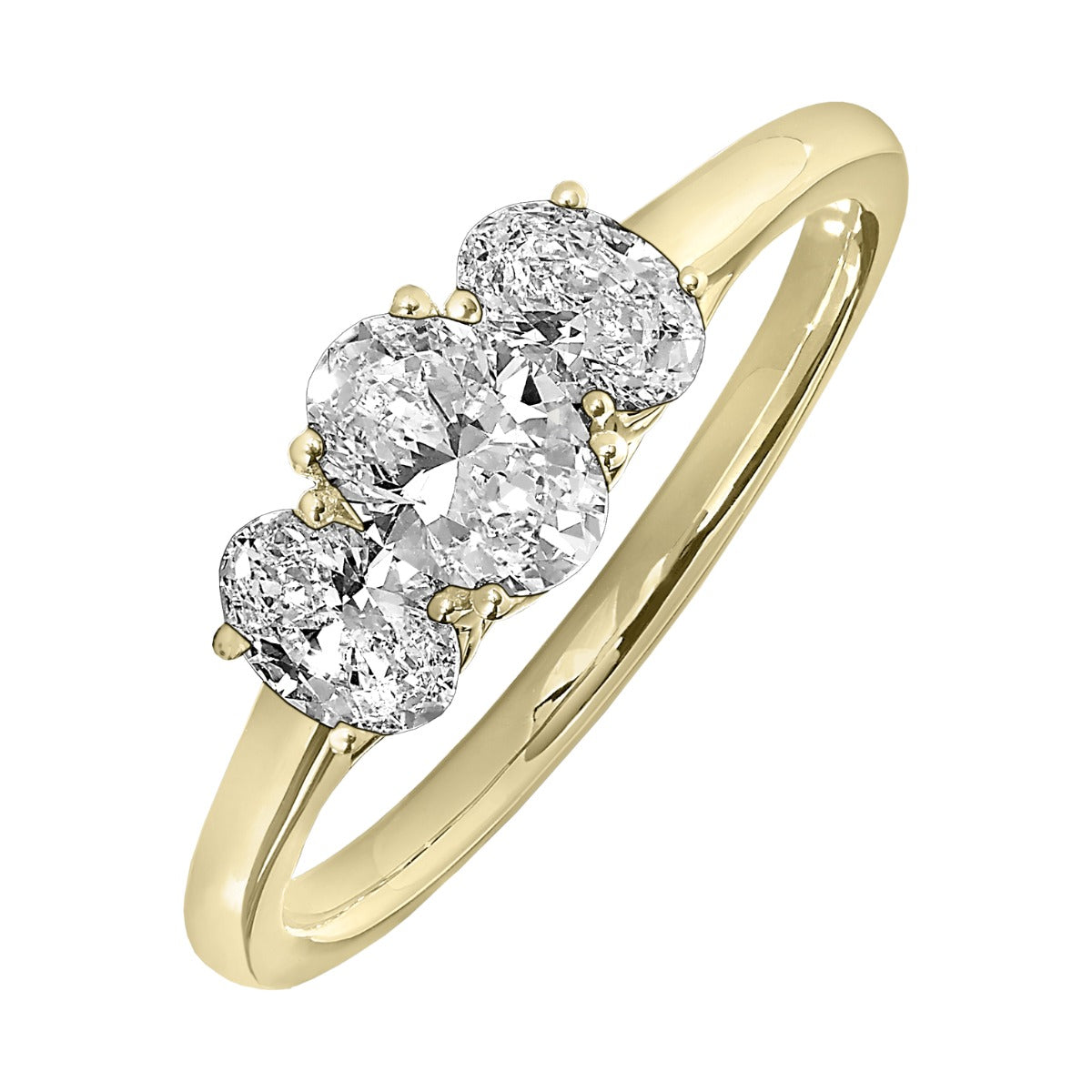 The Trio Elegance Ring - Yellow Gold Lab Grown 2ctw