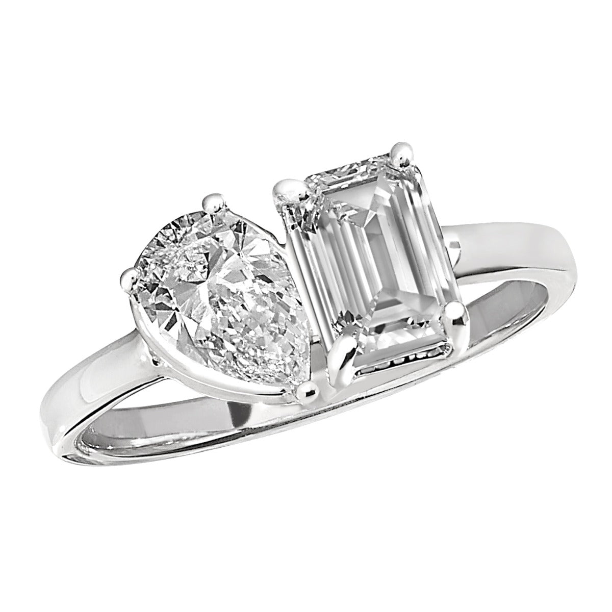 Dual Harmony Lab Grown 2 ctw White Gold Diamond Ring
