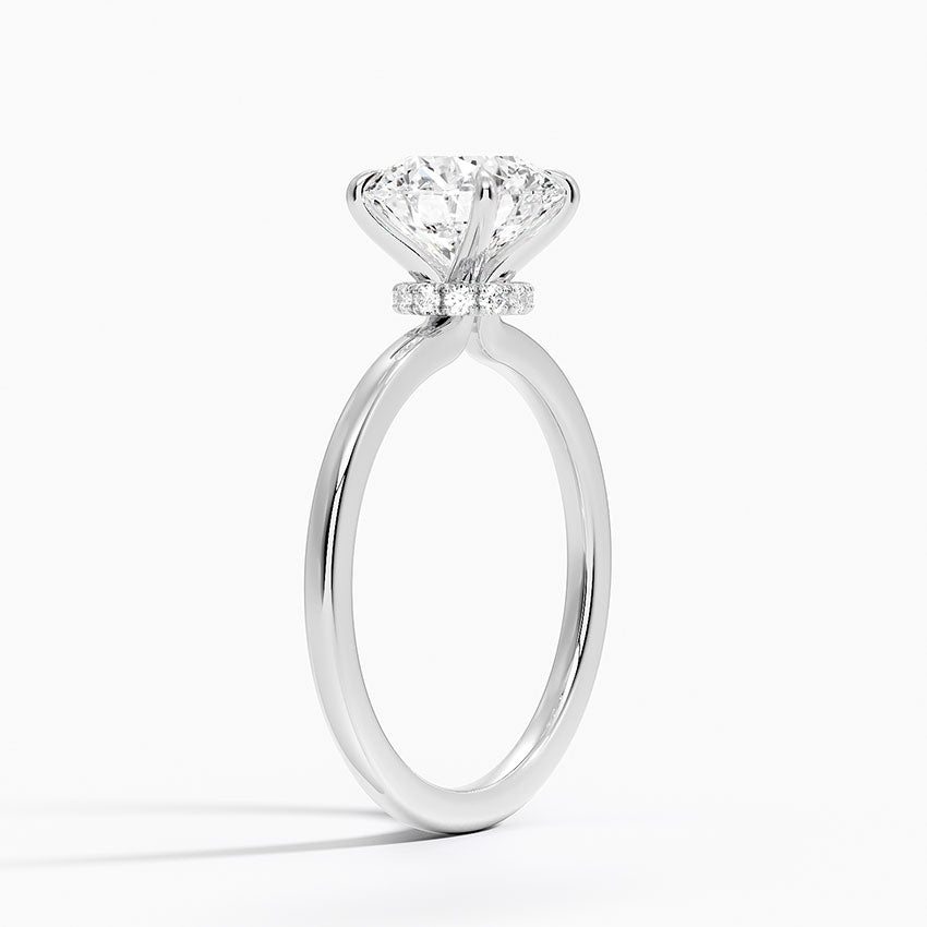 The Solitaire Elegance White Gold Engagement Ring with Hidden Halo - Lab Grown 2.5ctw *IGI Certified*