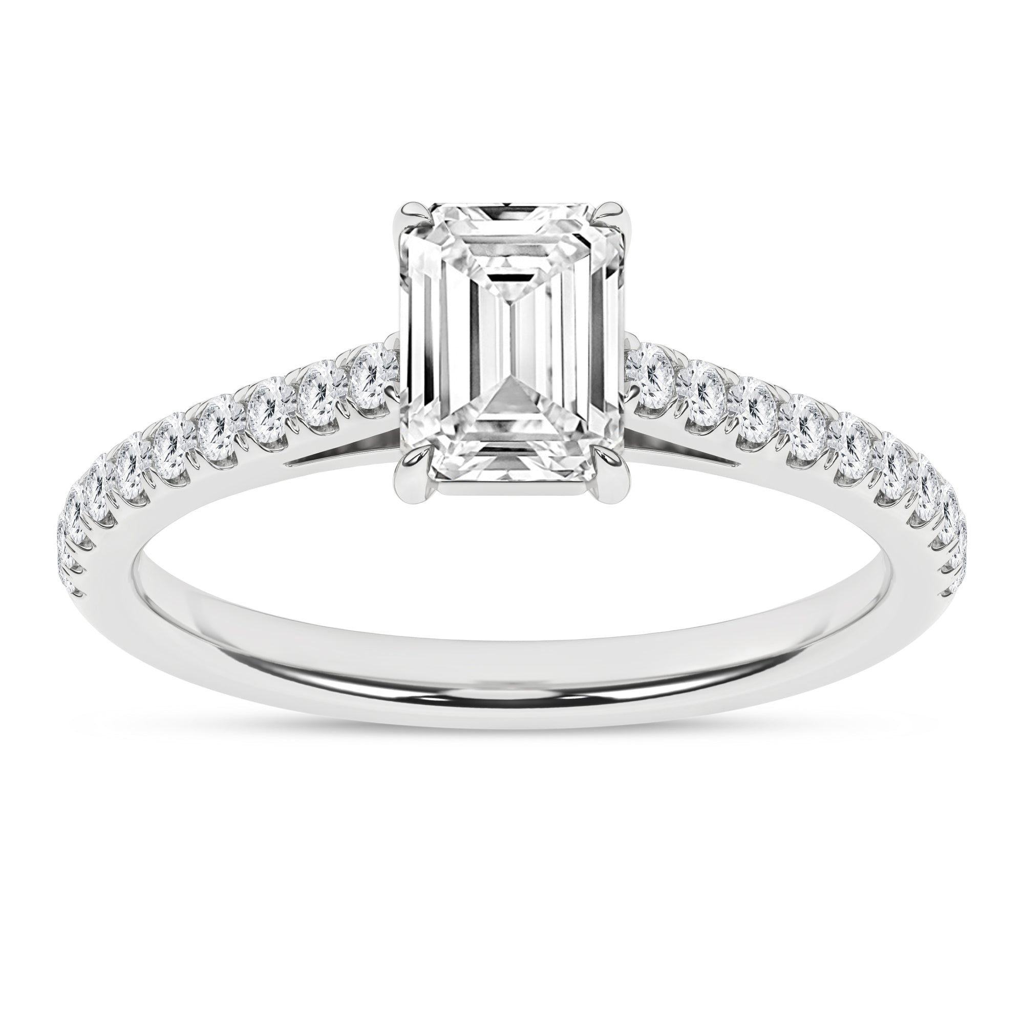 Radiance Tempest 14K White Gold Emerald Ring