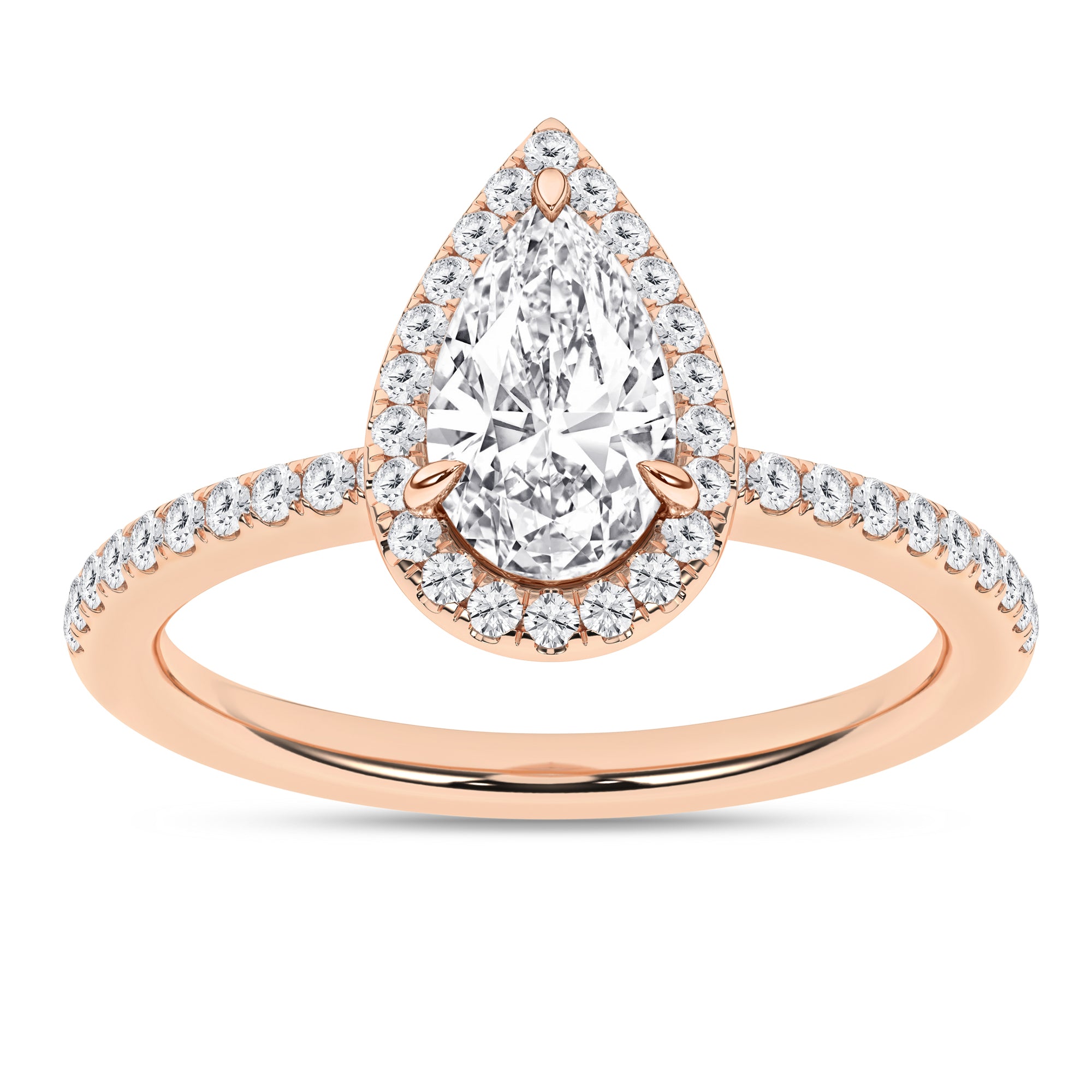 Halo Engagement Ring (Pear)