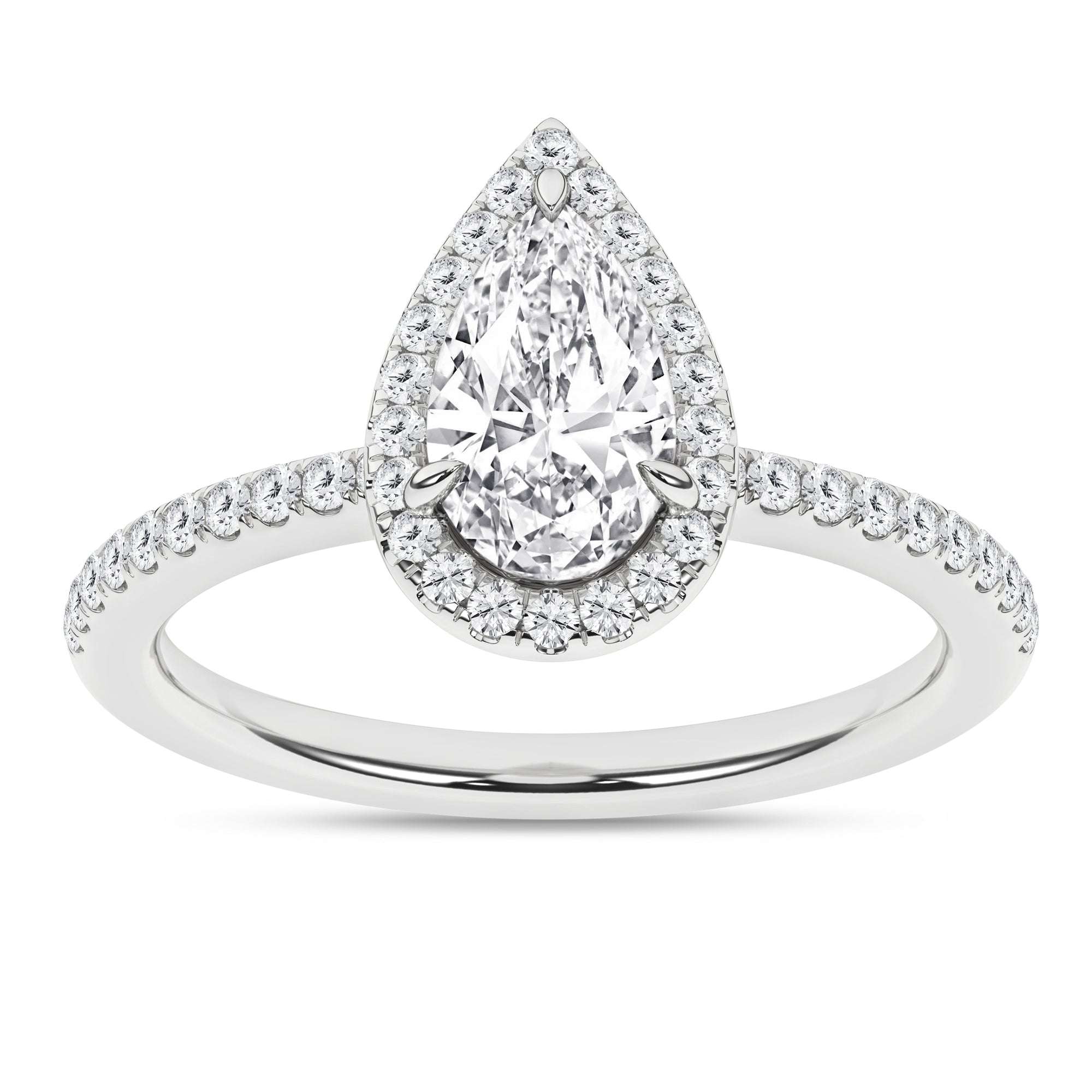 Halo Engagement Ring (Pear)